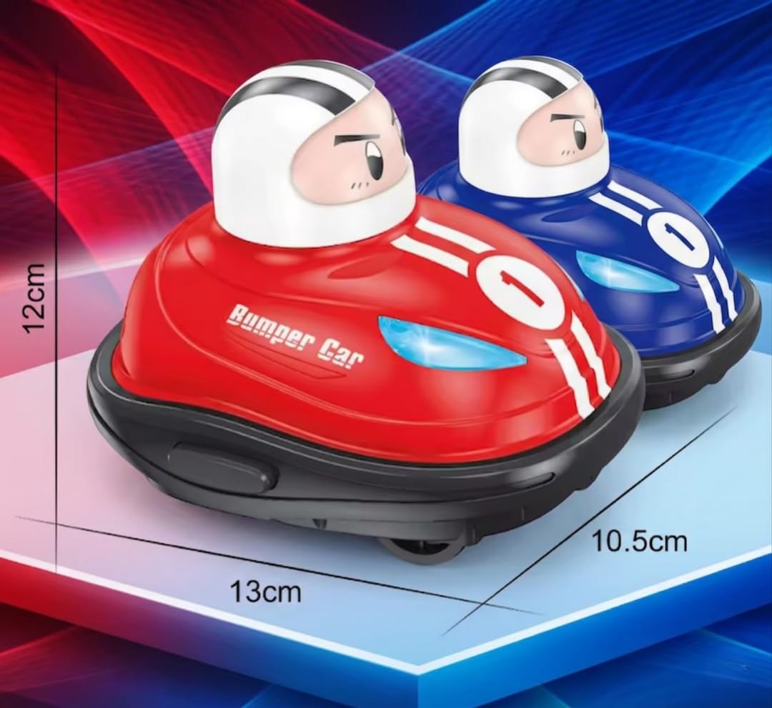 Coche de Choque RC Multifuncional. Coche teledirigido con Robots saltarines.. Incluye 2 Super Bumper Car RC 360º con Luces LED y música. 2 Jugadores. Color Azul y Rojo. Stunt RC Car