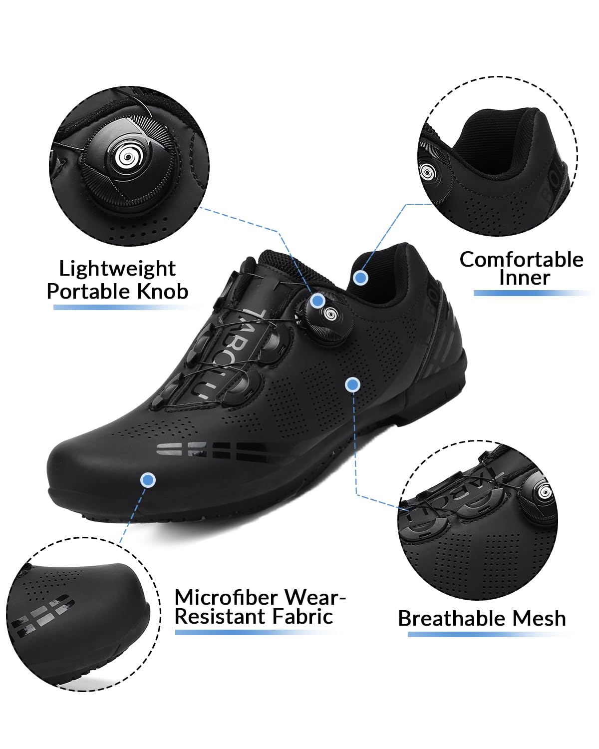 Hixingo Fahrradschuhe Herren Damen Rennrad MTB Schuhe Gummisohle Atmungsaktive rutschfeste 36-47 EU