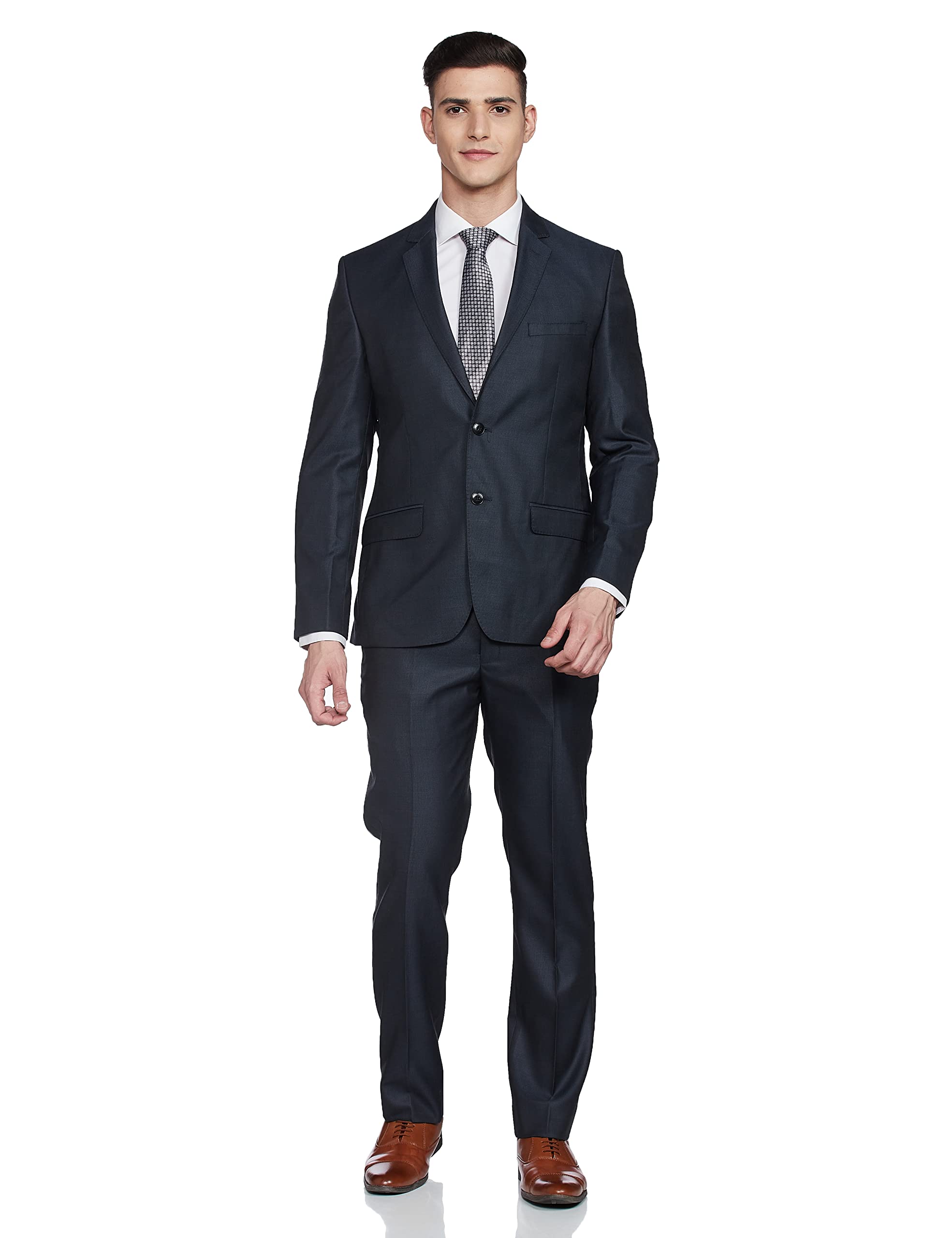 park avenue Wool Blend Men's Full Sleeve Regular FIT Medium Grey Formal Suit-picture-29
