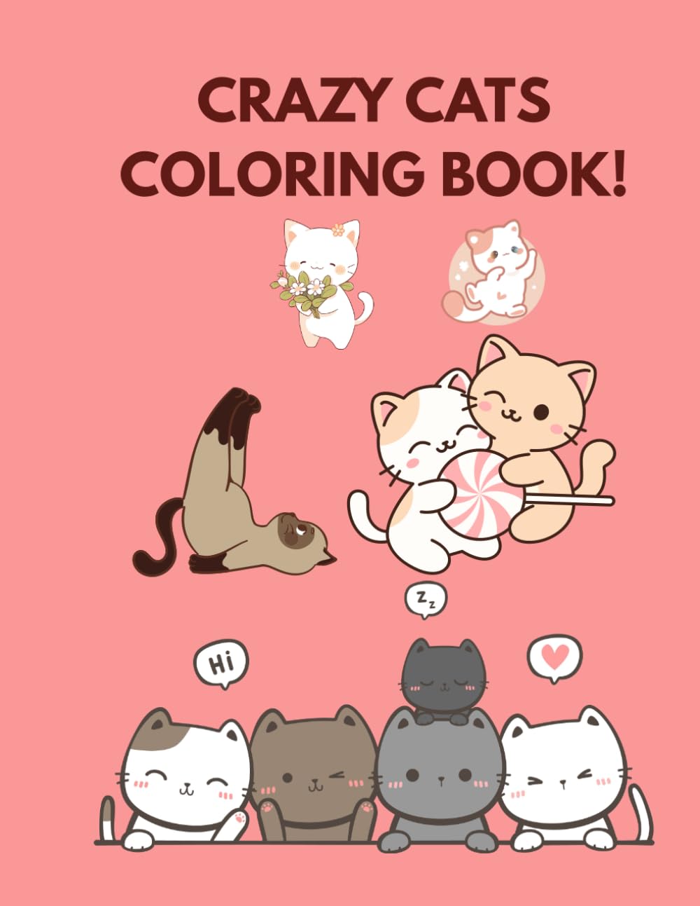 Crazy cats coloring book!