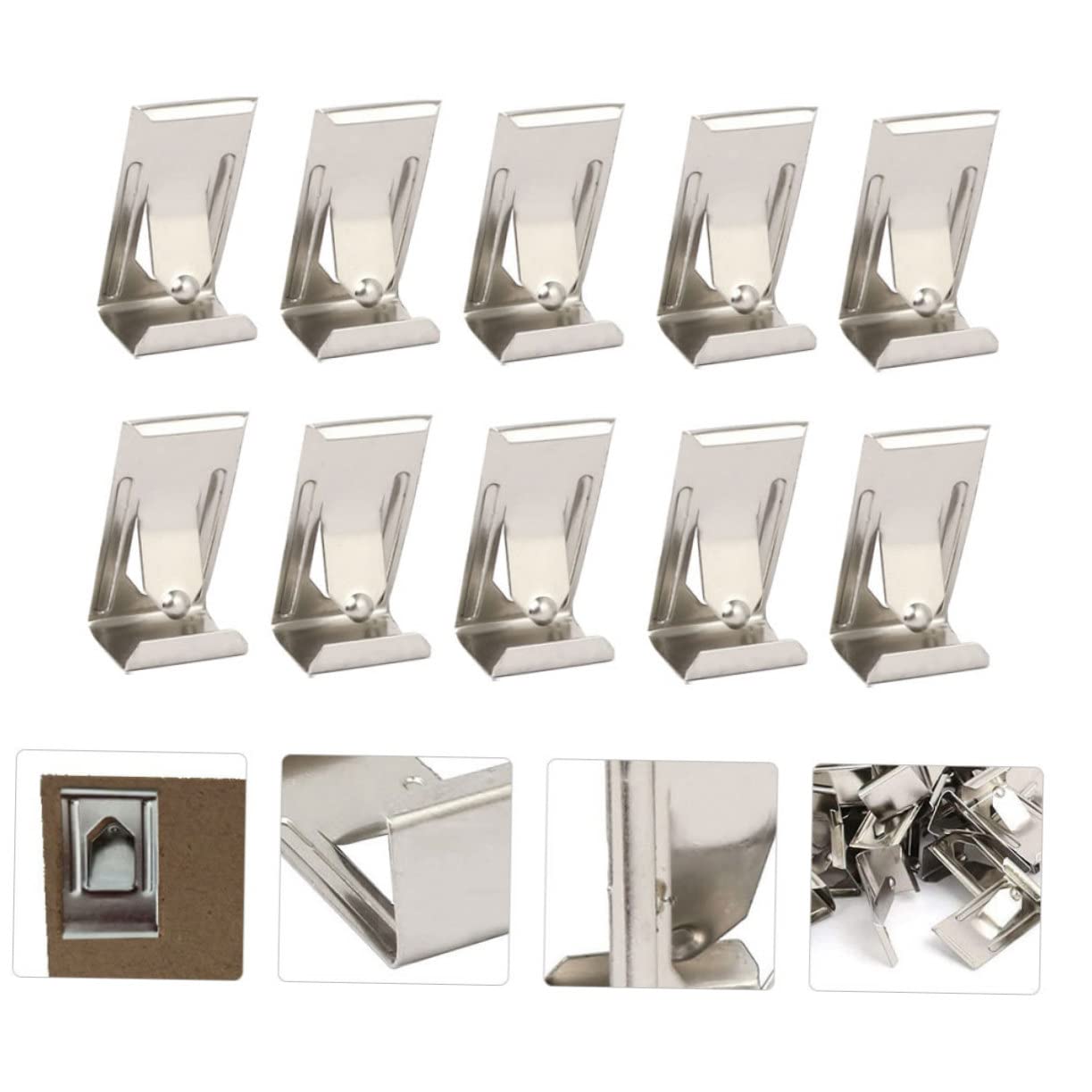 Kit De 12 Cadres Métalliques Avec Vis, Crochets Sans Cadre Et Clips De Fixation Robustes Pour Tableaux Affichage Muraux Argent 8 Mm 98133153