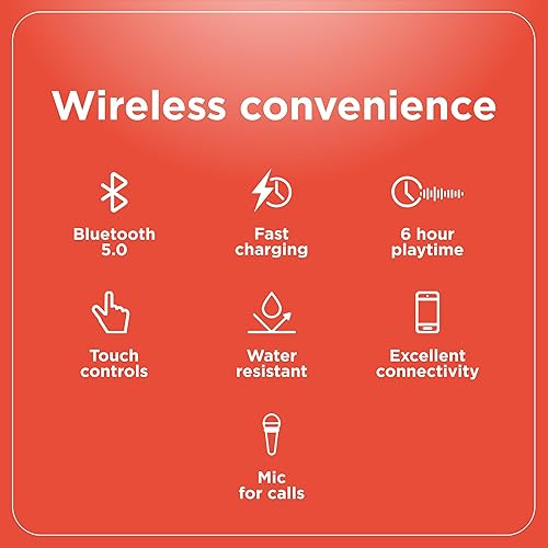 Miniatura 2 de RadioShack High Performance Wireless Headphones, Active Noise Cancelling Earbuds, IPX5 Water Resistant Bluetooth Headphones with 400MAH Battery