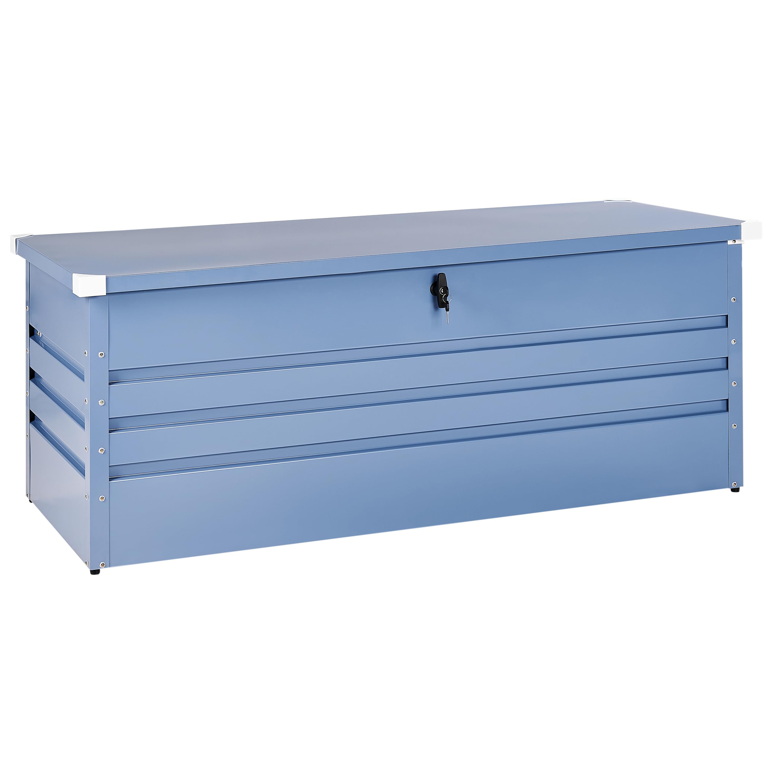 Beliani Cassapanca da esterno in acciaio zincato blu 165 x 70 cm