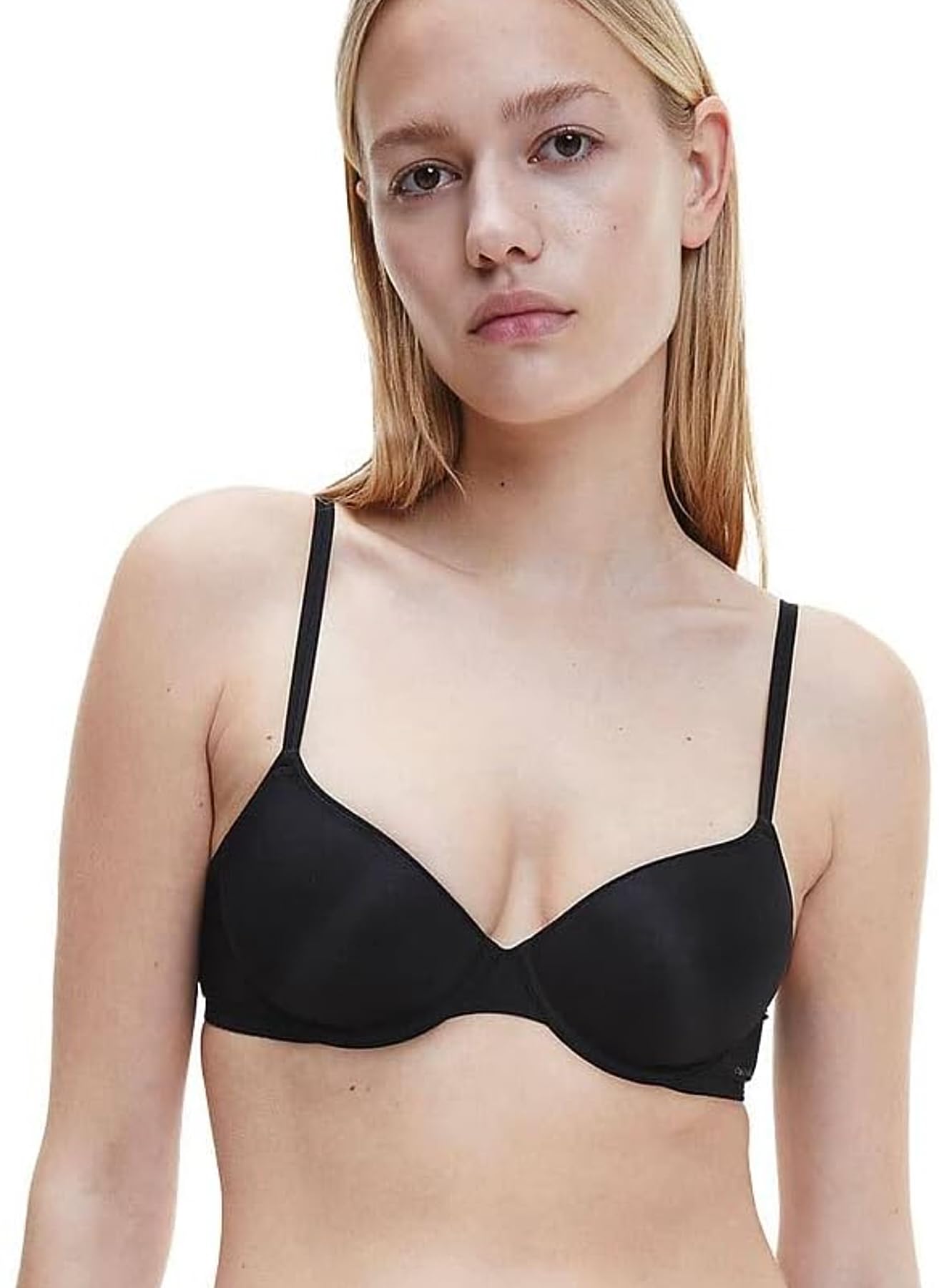 Calvin Klein Women's Black Sheer Marq Demi Lightly Lined Bra in Size 32B, Sports Direct