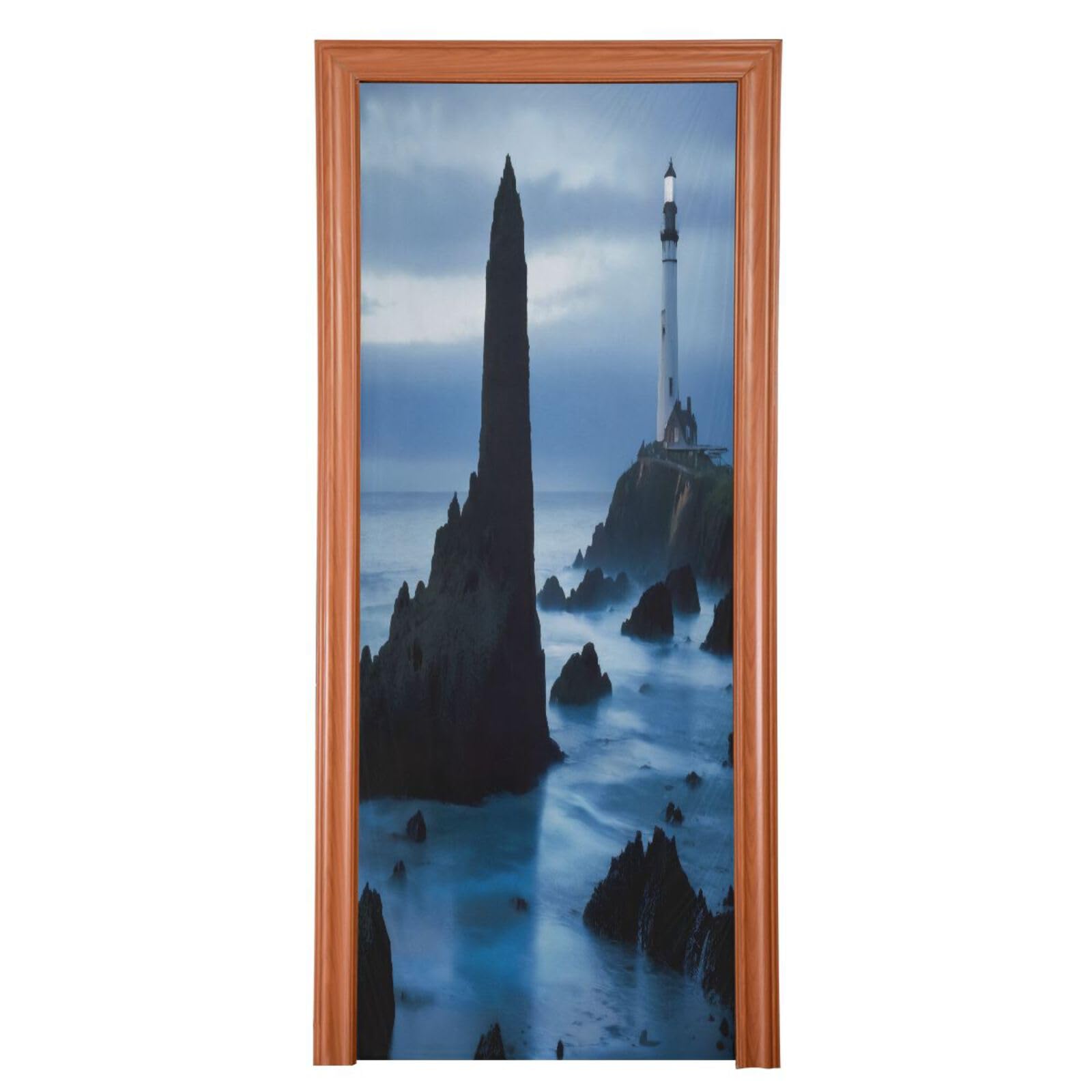 FLildon Seacoast Lighthouse Door Cover Decoration, Party Accessory Porch Decor for Festive Ornament Room Door Covers 36 x 98 Inch