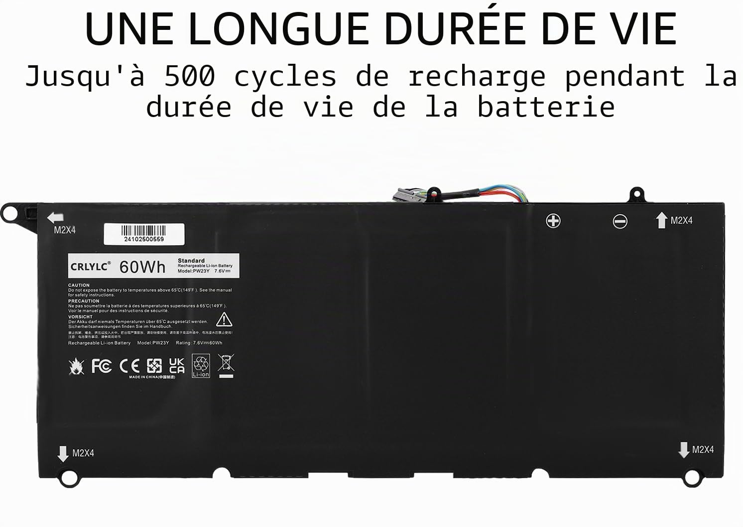 CRLYLC 60Wh PW23Y Batterie pour Dell XPS 13 2017 Serie XPS 13 9360 P54G002 13-9360-D1605G 13-9360-D1605T 13-9360-D1609 13-9360-D1609G 13-9360-D1705G TP1GT 0TP1GT RNP72 0RNP72 Notebook Battery
