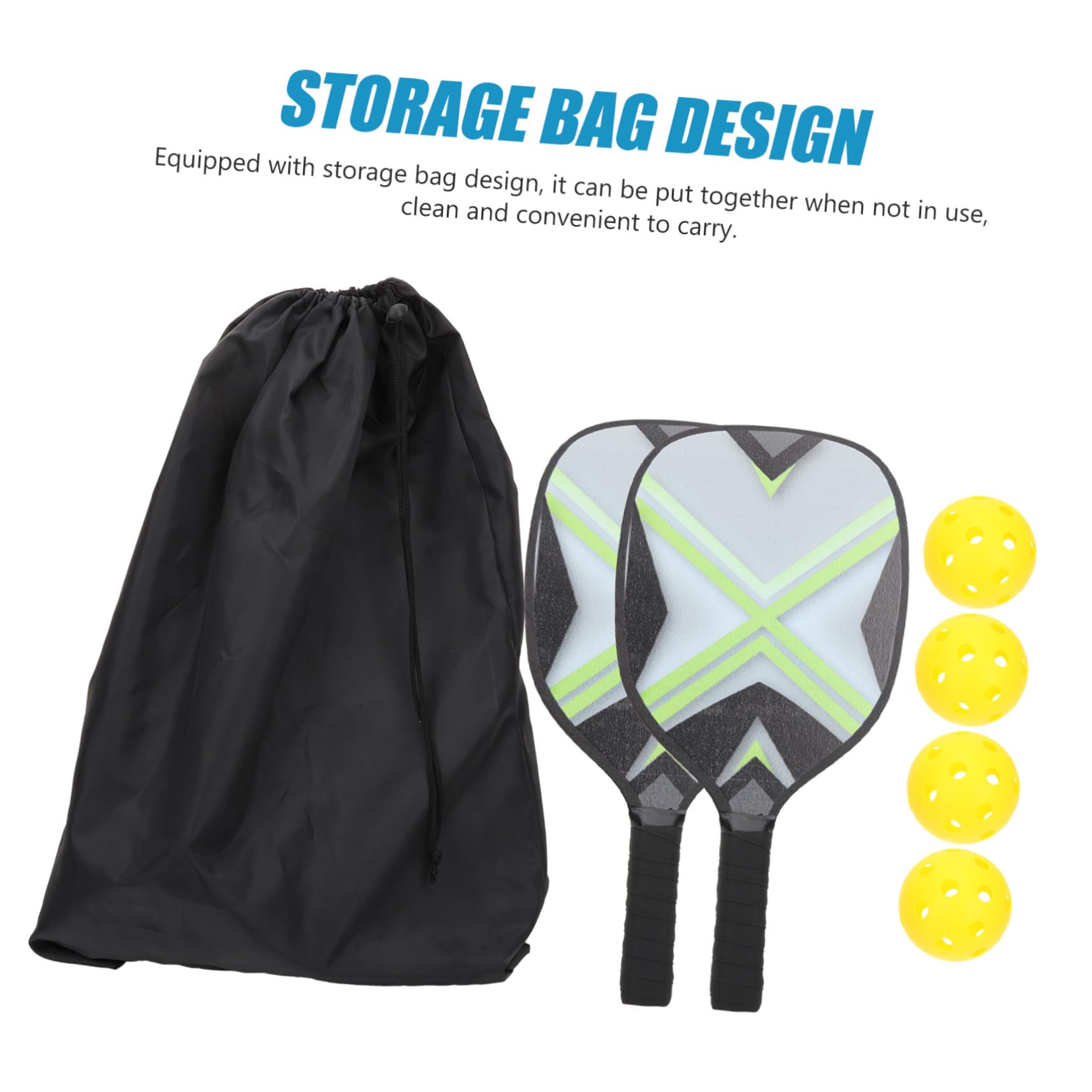 POPETPOP Pickleball con Racchette Antiscivolo e Palline Resistenti Kit Portatile per Sport all Manico Confortevole e Materiali Abs e Legno Duraturi