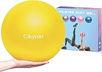Vista 7 de Cikyner Pelota de pilates suave, pequeña pelota de ejercicio de 9.1-9.8 in, mini pelota de gimnasio con popote inflable, adecuada para pilates
