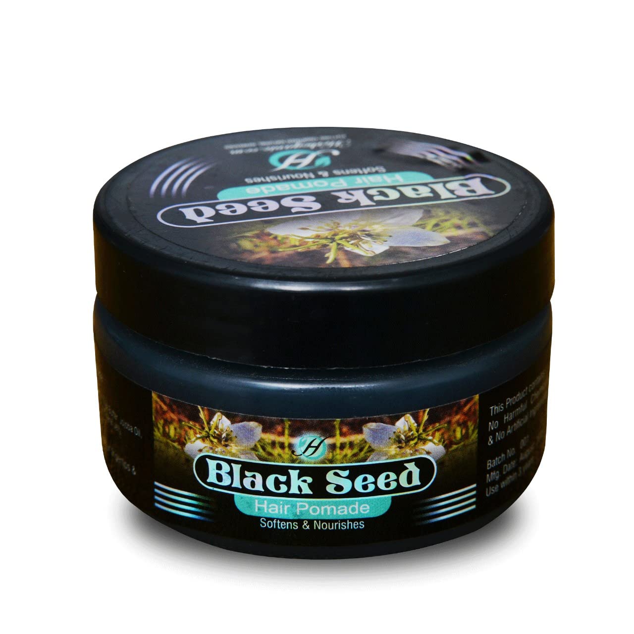 HERBOGANIC Black Seed Hair Pomade | Softens & Nourishes Hair | Long lasting Hold & Natural Hair Pomade | Protects Hair from Environmental Damages