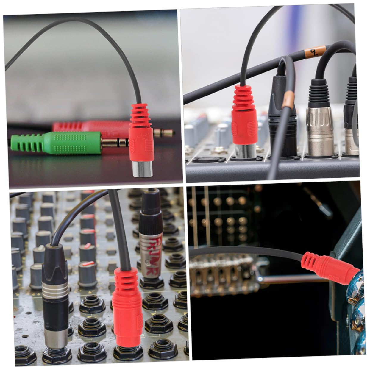 ibasenice 6pezzi Cavo Adattatore Audio Pin Midi Design Angolare Compatibile Con Chitarra Elettrica e Dispositivi Audio Trasmissione Chiara e Stabile