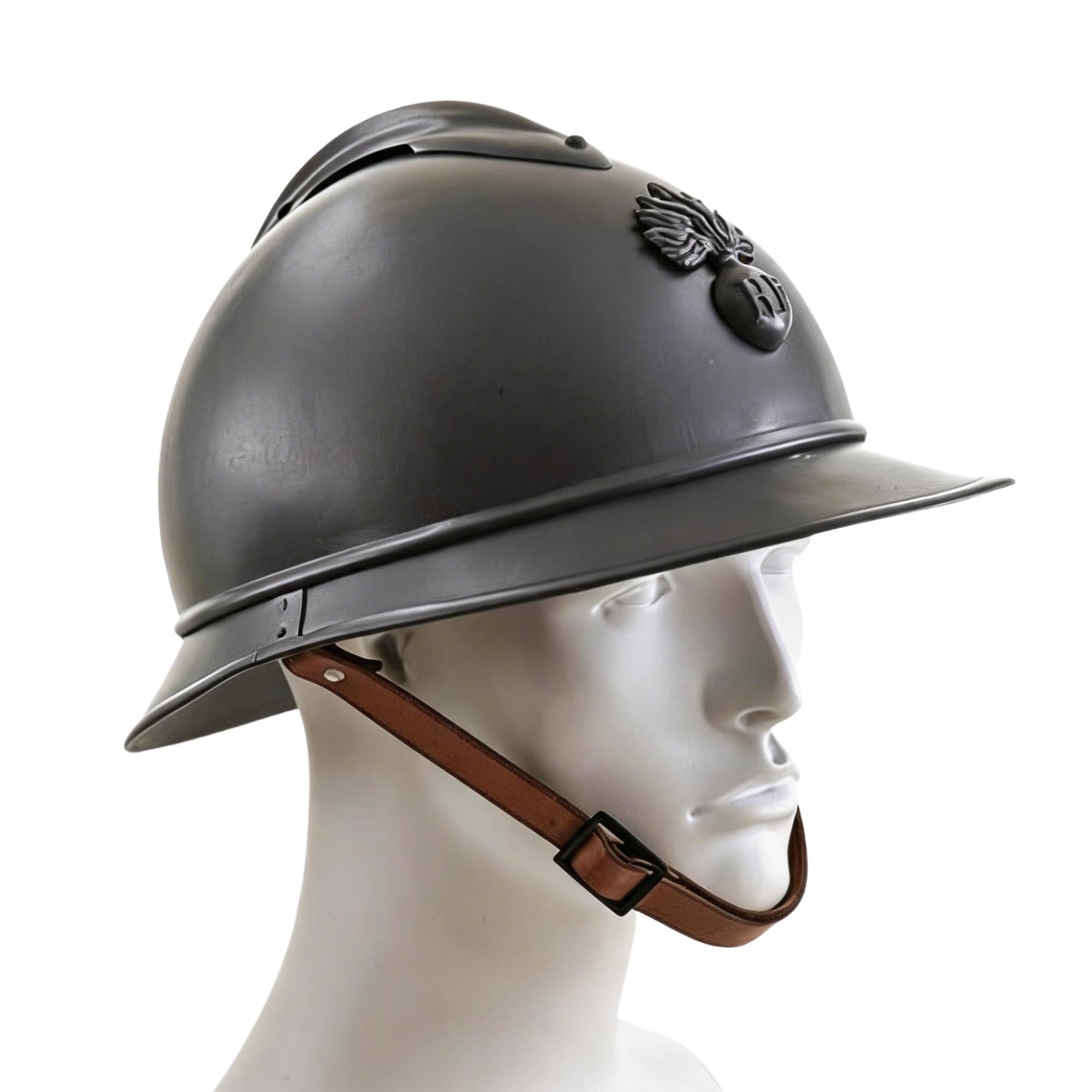 Replica di Elmetto in Acciaio Francese Modello M1915 Prima Guerra Mondiale | 1500 g, resistente, vintage, storico, rievocazione storica, cosplay, teatro, oggetto di scena, oggetto da collezione
