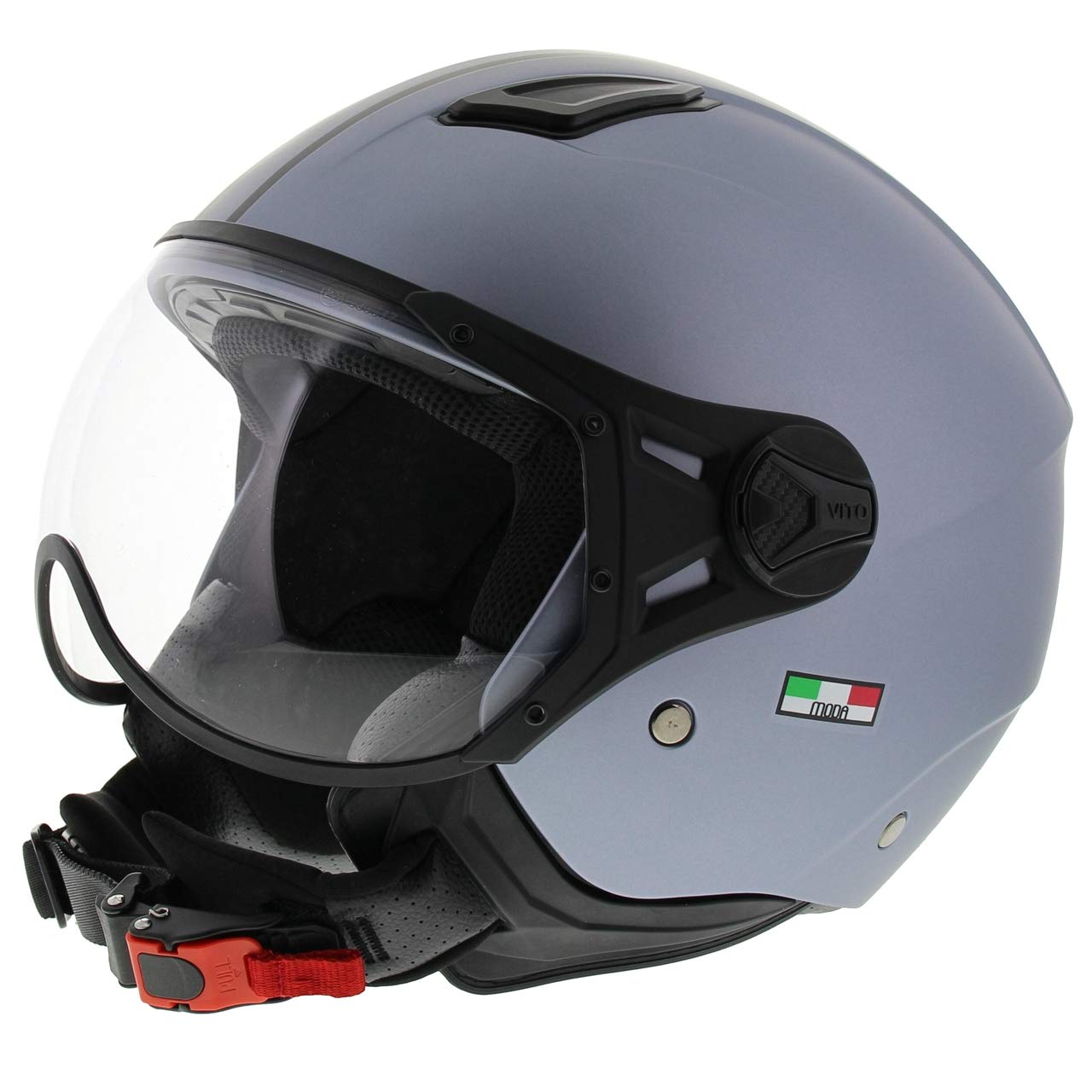 Vito Moda jet casque gris mat
