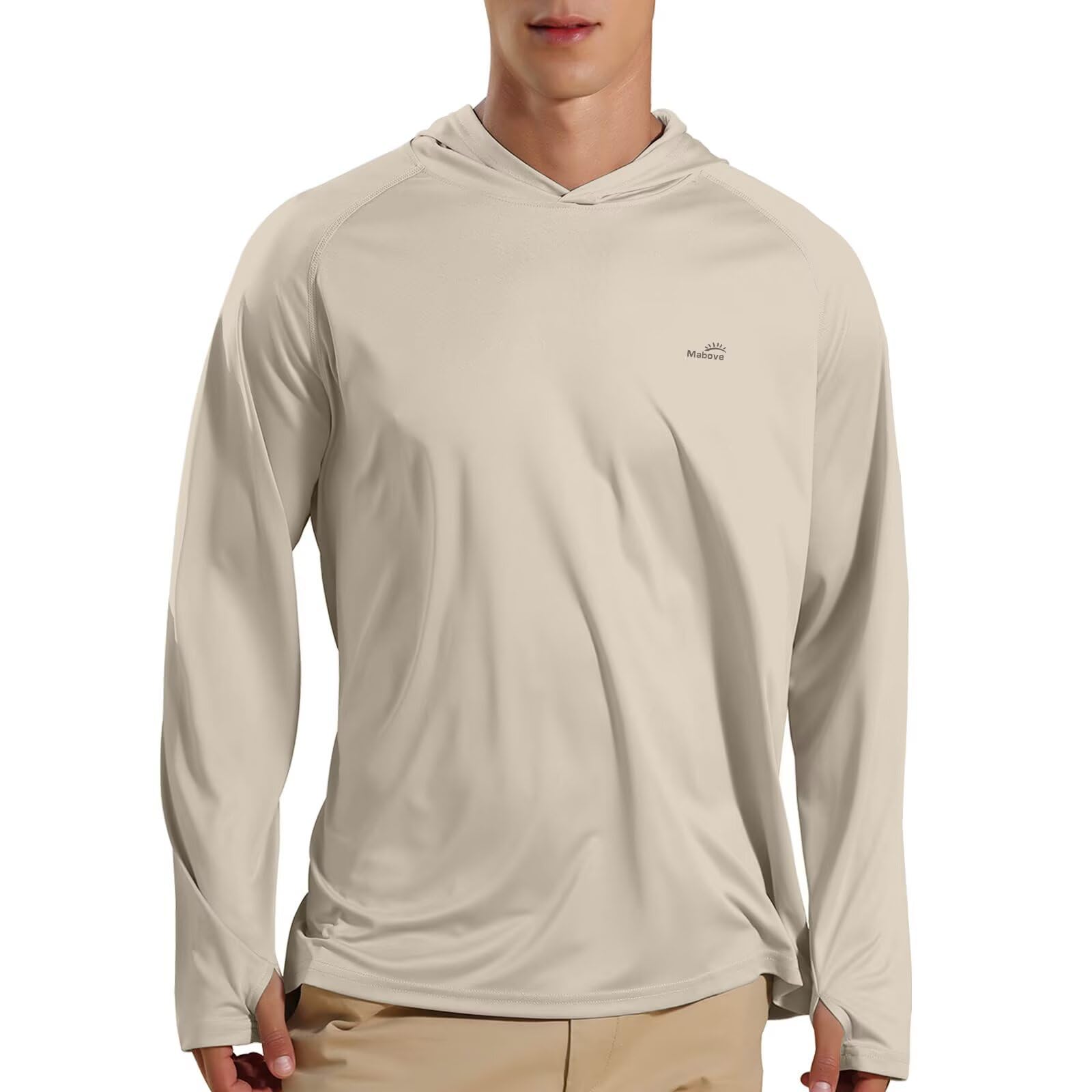 Mabove Men's Fishing Sun Hoodie Long Sleeve UPF 50+ Rash Guard UV Shirts