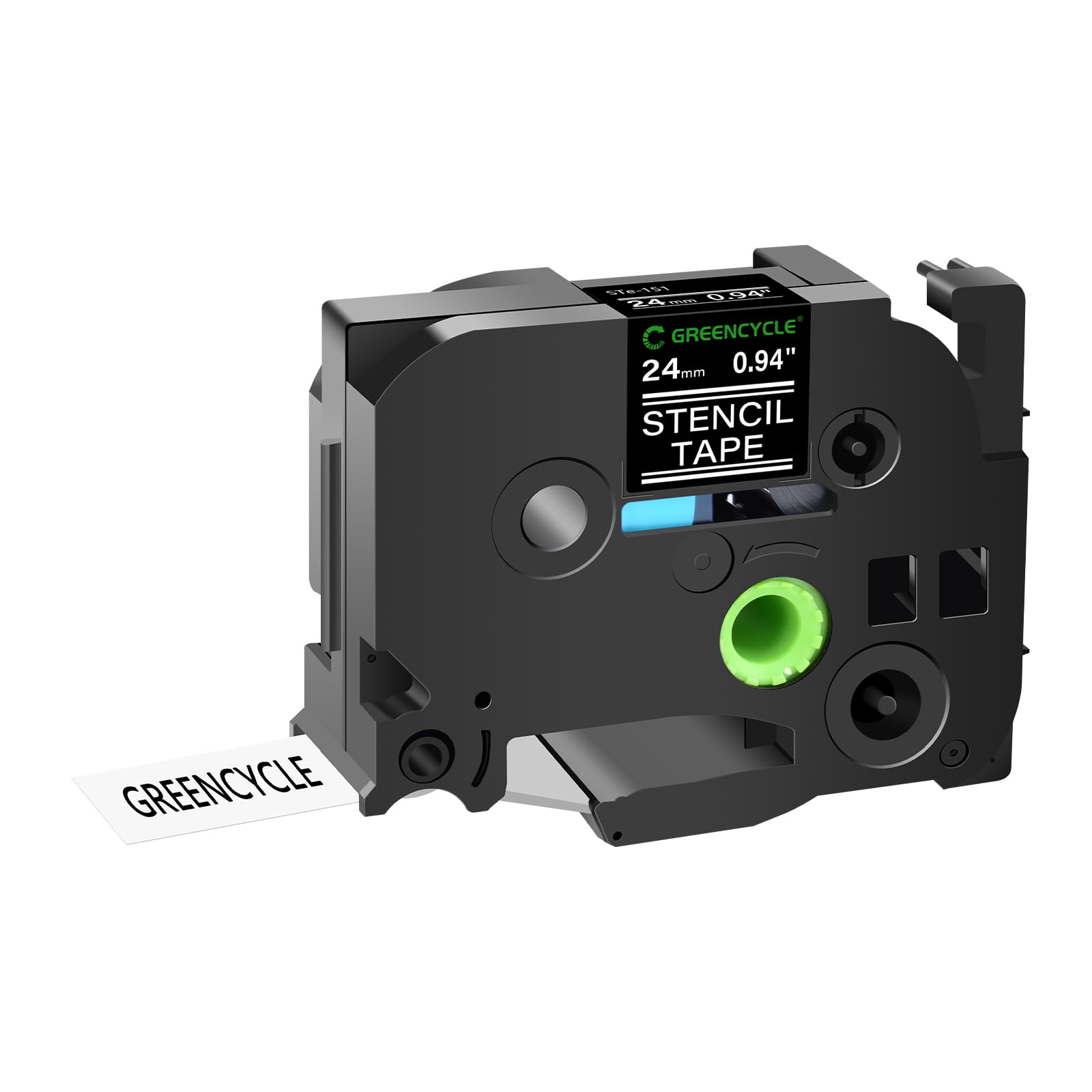GREENCYCLE Compatible for Brother STE 151 0.94" (24mm) x 3m Mobile Solutions Stencil Label Tape for PTD600 PT-P700 PT-P750W PT2730 PT-2430PC, PT9600,
