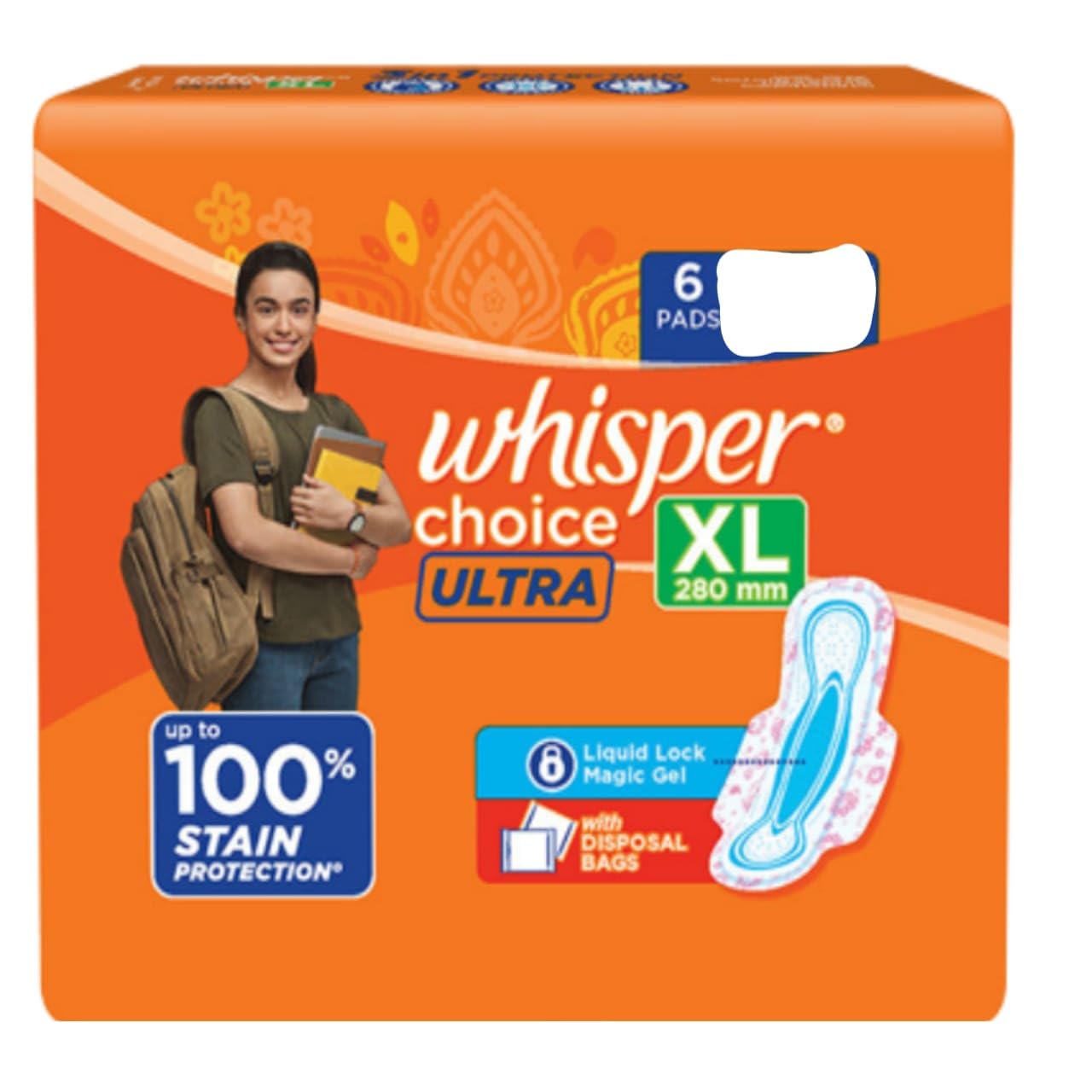 Whis+per choice ultra xl 6 pad pack of 1 (B0CBHPLNNF) Amazon Price History, Amazon Price Tracker