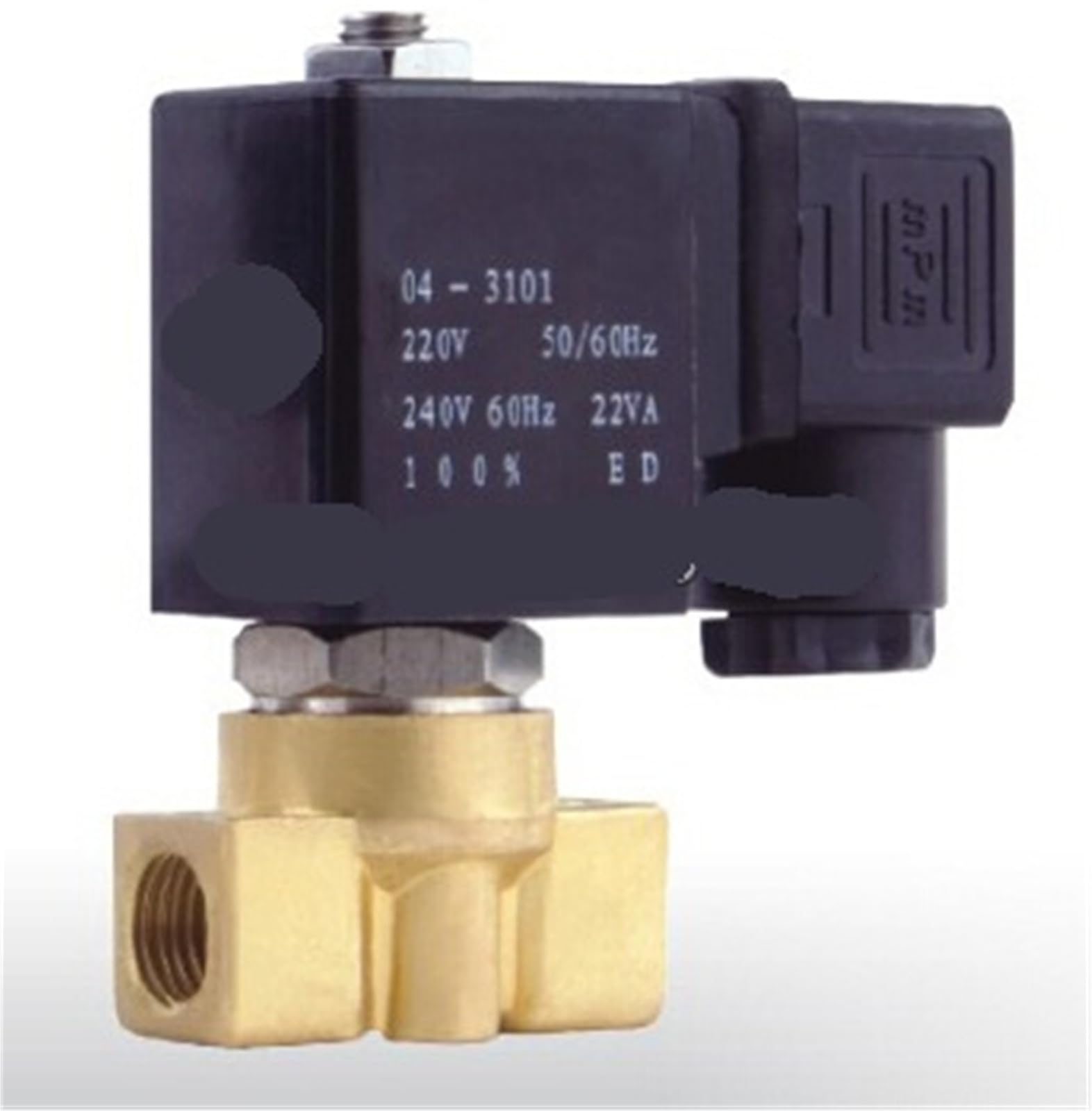 Électrovanne à vapeur en laiton G1/4" avec joint d'étanchéité FKM
