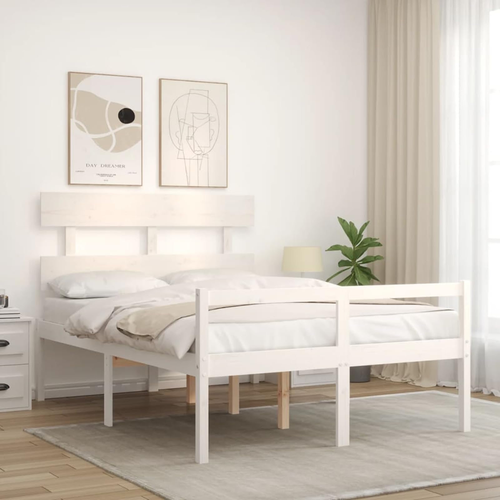 Massives Kiefernholzbett 120x190cm mit Stauraum & robusten Latten, 45cm Höhe - Seniorengerecht Model3195322