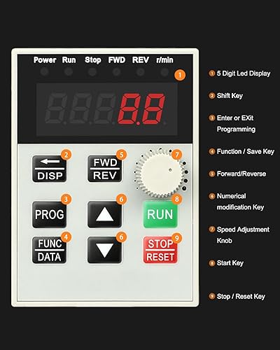 Miniatura 3 de Unidad de frecuencia variable AC 220V1.5kw 2HP 8A VFD Inversor monofásico a 3 Fase Convertidor de frecuencia para control de velocidad del motor del