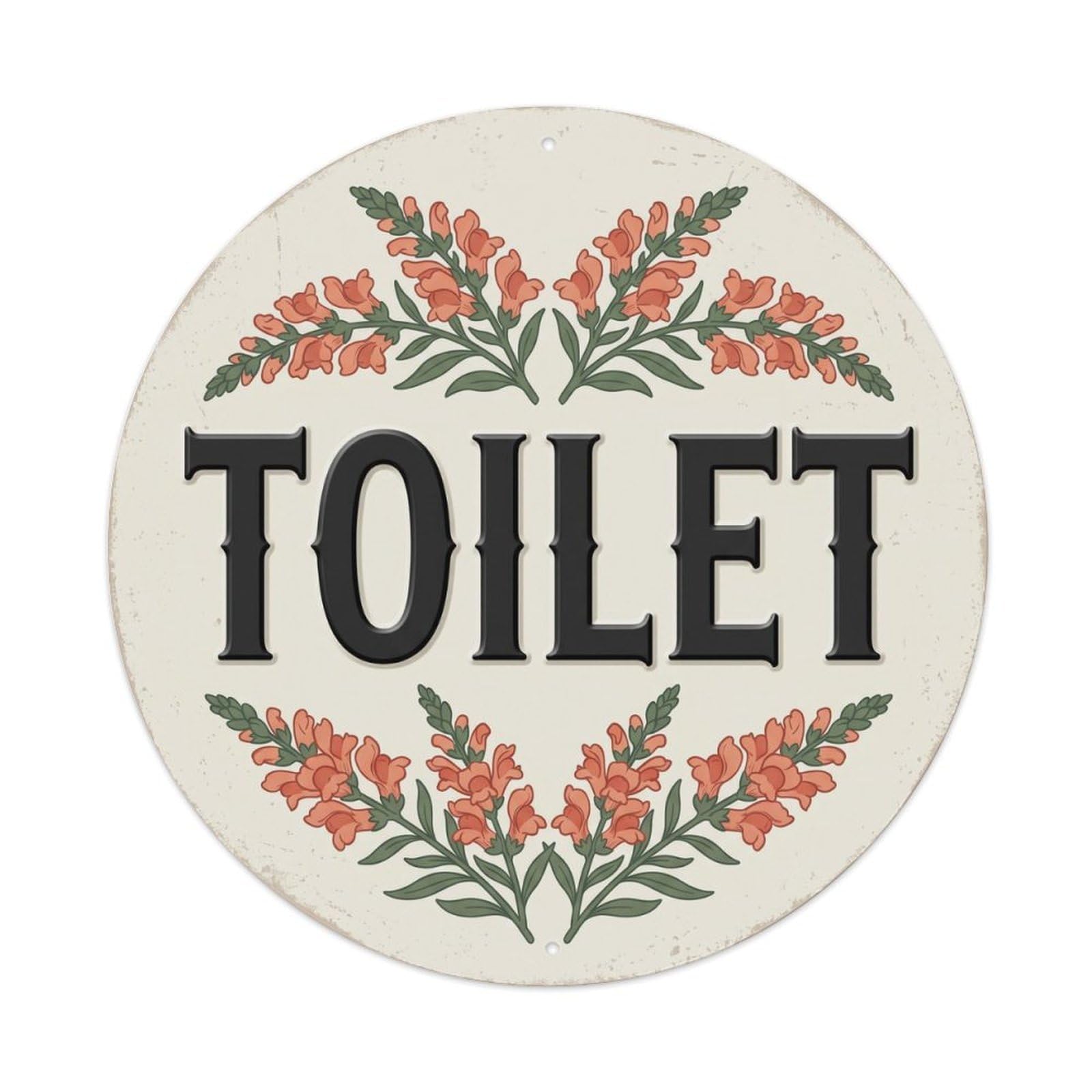 Okahys 8X8inch(20X20cm) Toilet(Wc) Signage Snapdragon Vintage Metal Tin Sign