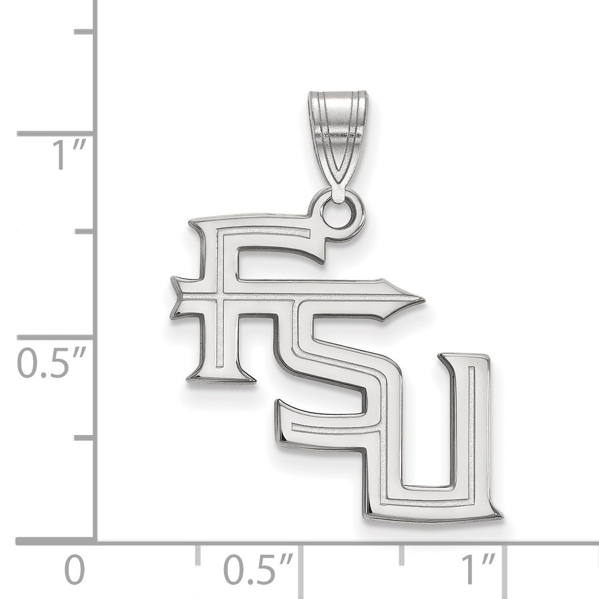 Jewelry Stores Network Florida State University Seminoles FSU Letters Pendant in Sterling Silver 20 mm x 20 mm