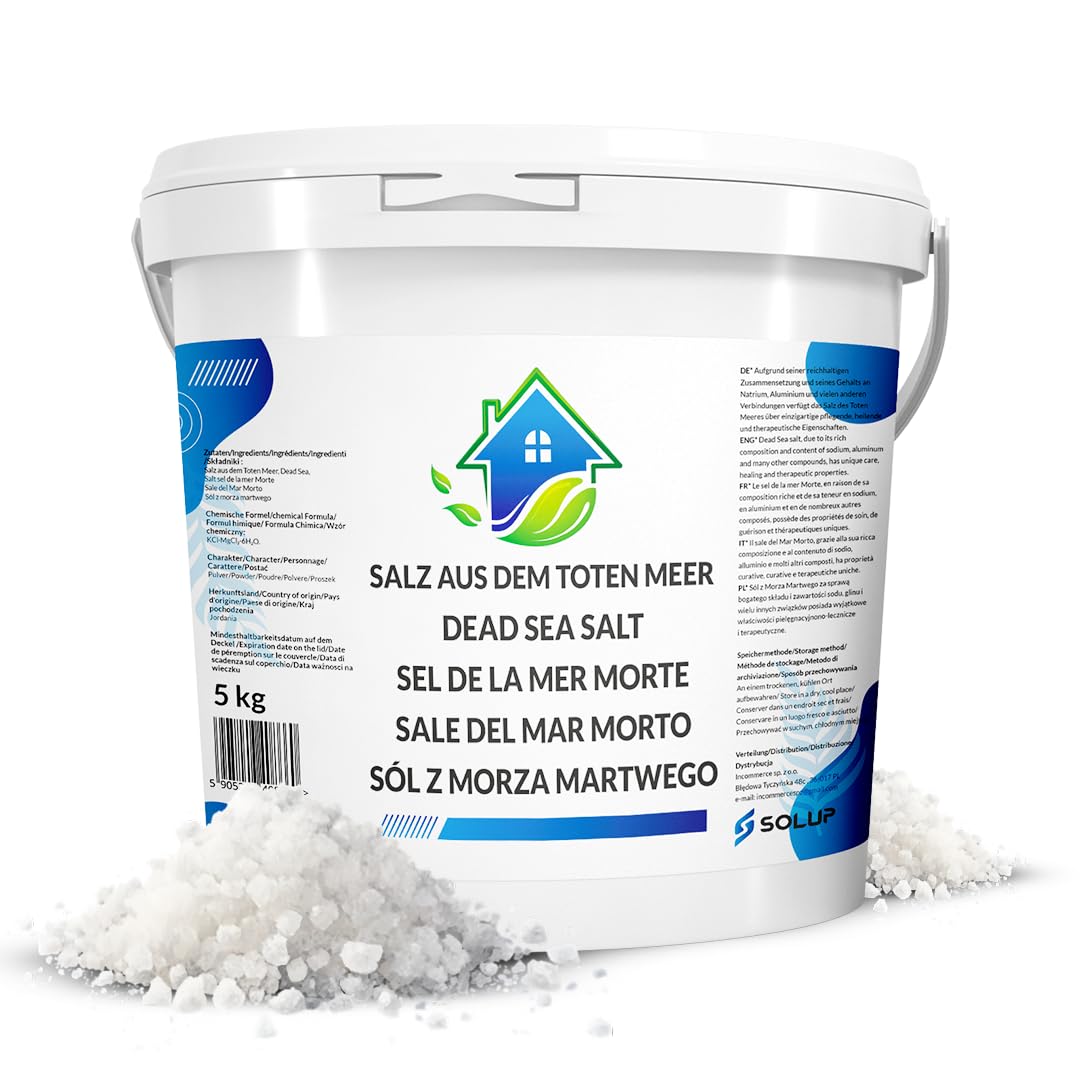 Mar Morto, sali da bagno da 5 kg, secchiello naturale per pediluvio, benefico per irritazioni cutanee