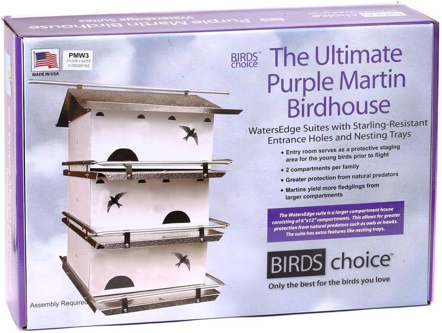 Fеаturеd Prоduсt Birds Choice PMW3 Watersedge Purple Martin House 3 Floor/6 Room, Bird House, Medium, White/Grey Uр Tо 40% оƒƒ Birds Choice PMW3 Watersedge Purple Martin House 3 Floor/6 Room, Bird House, Medium, White/Grey
