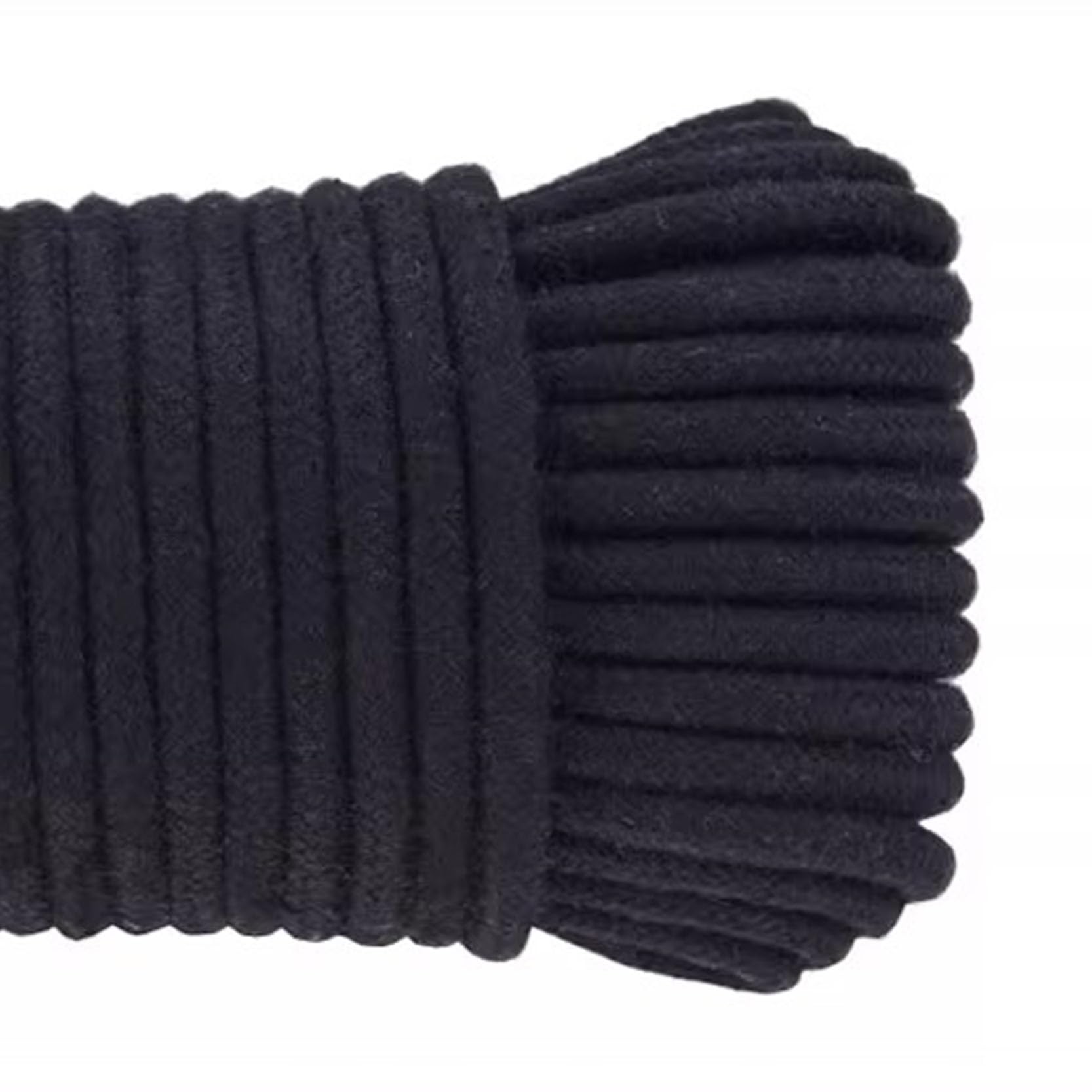 Cordón de macramé 6/8/10 mm Cuerda de algodón Suave Colorido,Cuerda de macramé hilada con núcleo Grueso 164 pies,Cuerda de Hilo de algodón Multiusos Perchas de Plantas,Black-8 mm