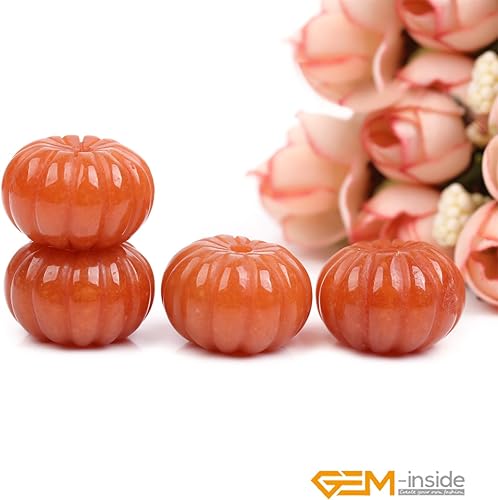 Miniatura 2 de GEM-Inside - 2 dijes naturales de calabaza tallados a mano de 0.984 in x 0.630 in para decoración de piedras preciosas semipreciosas para colgantes,