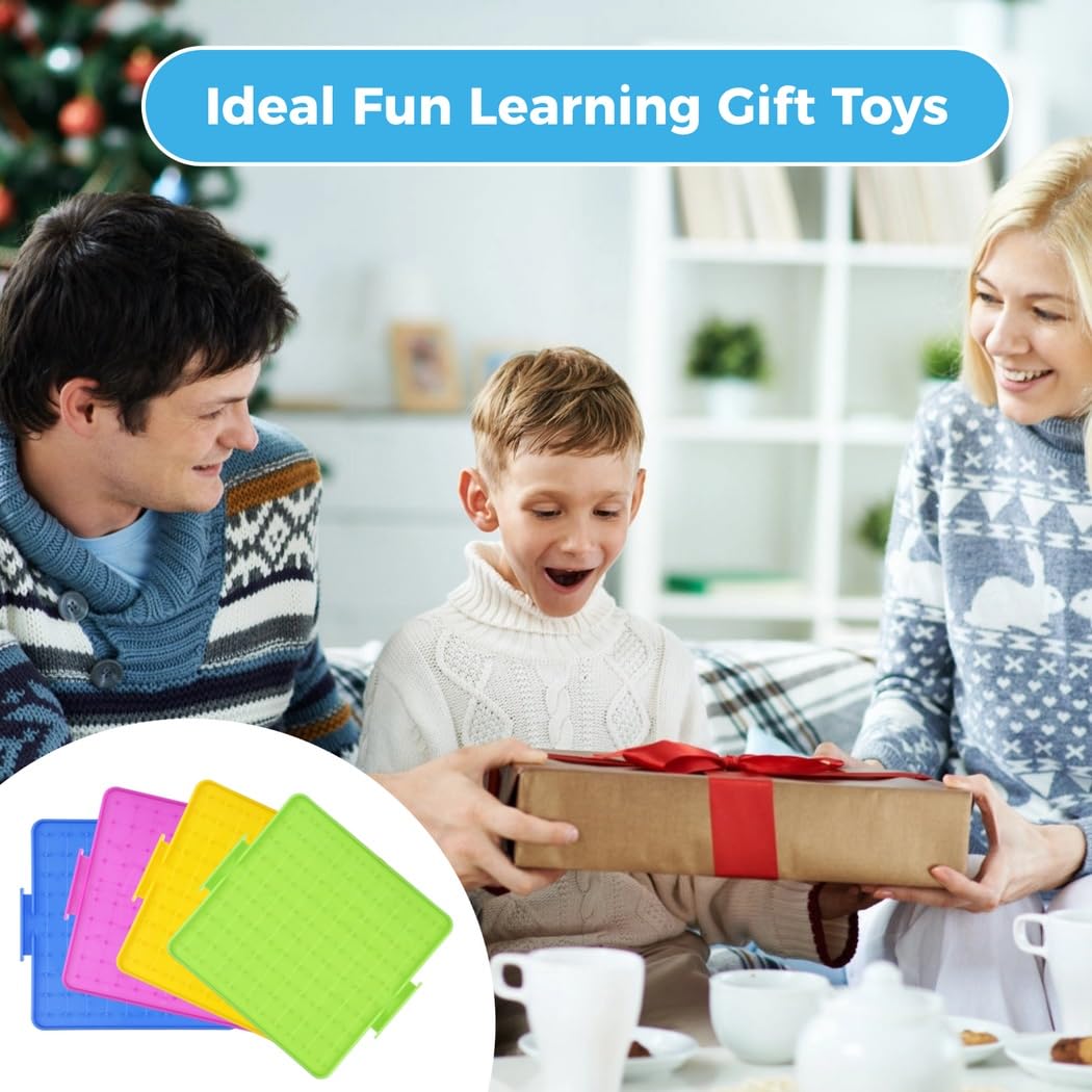 16 geoboards avec 160 élastiques, jouets d’apprentissage des formes geoboard double face, manipulatifs de mathématiques pour les maths, la géométrie et la motricité manuelle