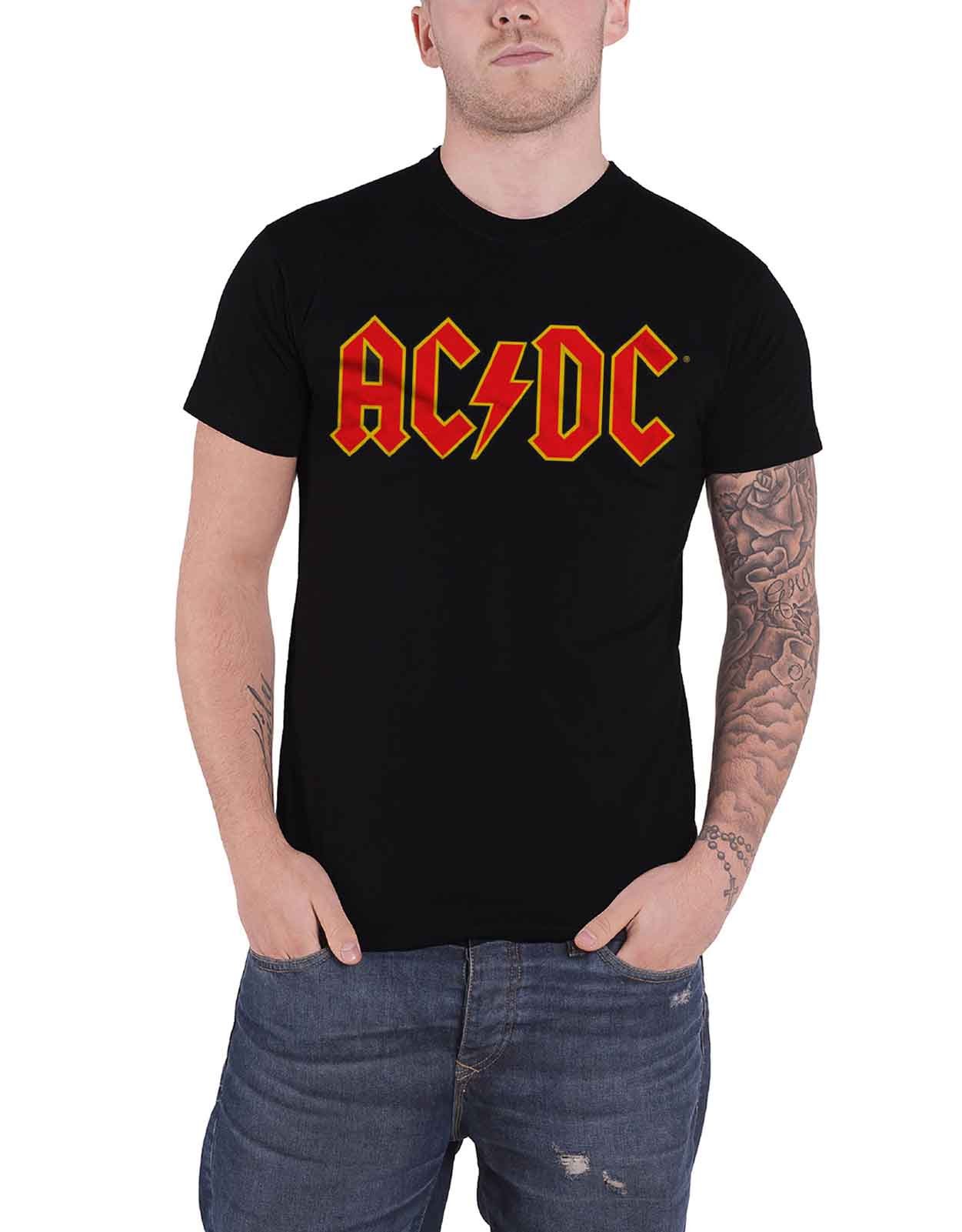 Rock Off Black Ac/Dc - Logo - T-Shirt - Cotton - Size Xxl - Officially Licensed Merch