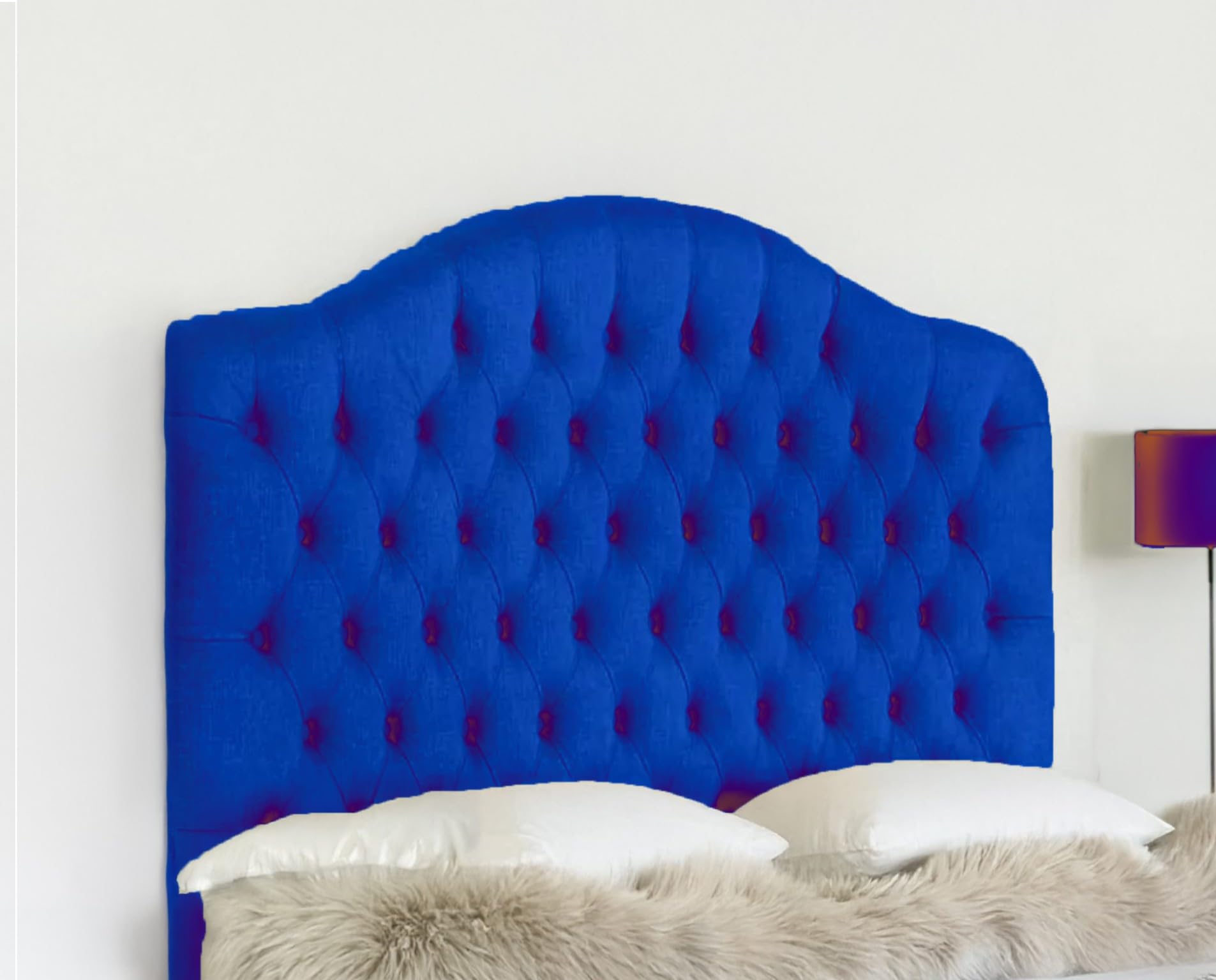 ELEGANT DESIGN DEWSBURY HEADBOARD IN PLUSH FABRIC - LUXURY HEADBOARDS IN 3FT, 4FT, 4FT6, 5FT, 6FT - 30" HEIGHT (Blue, 3FT SMALL SIZE)