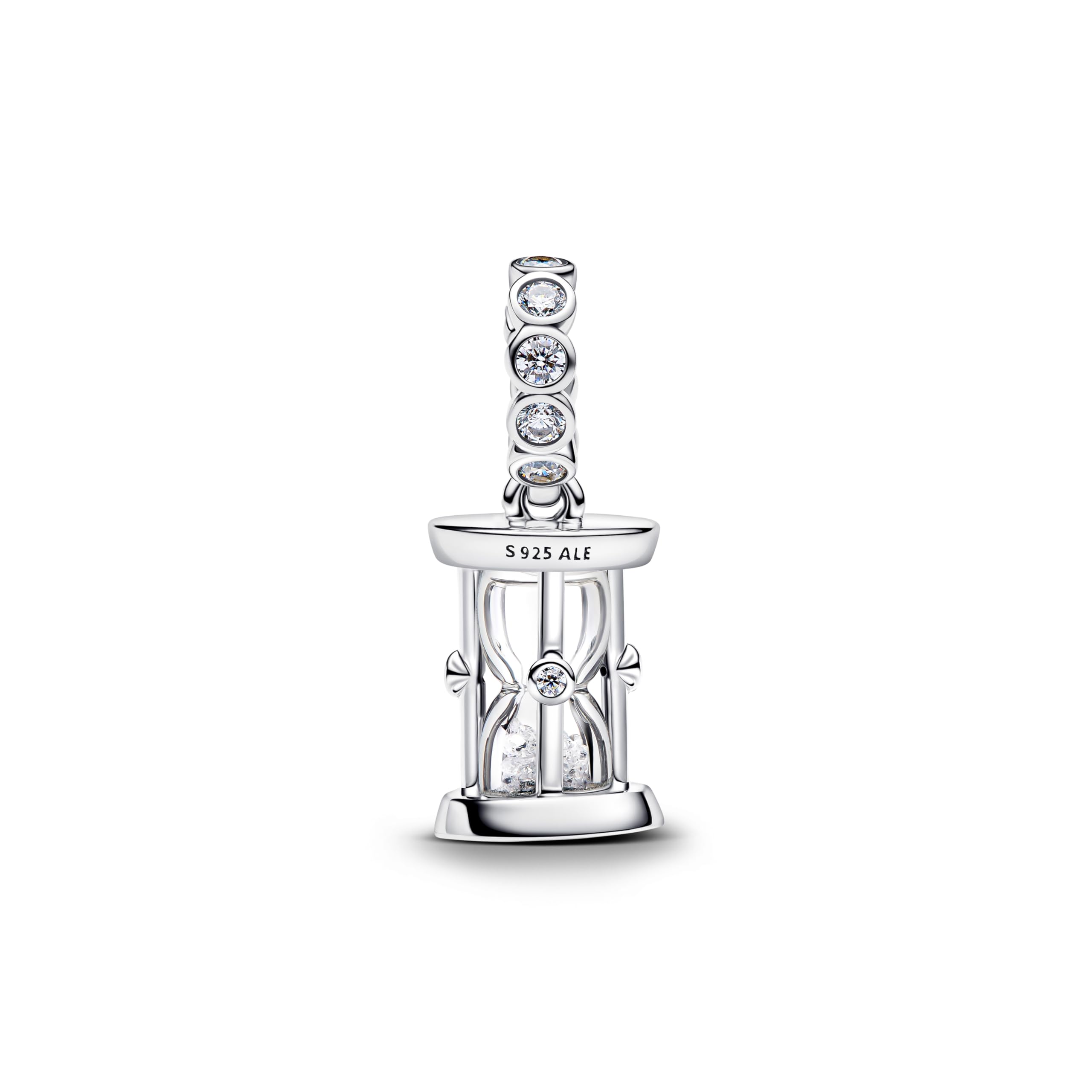 PANDORA Moments 794140C01 - Charm a forma di clessidra in argento sterling con zirconia, compatibile con ME e Moments