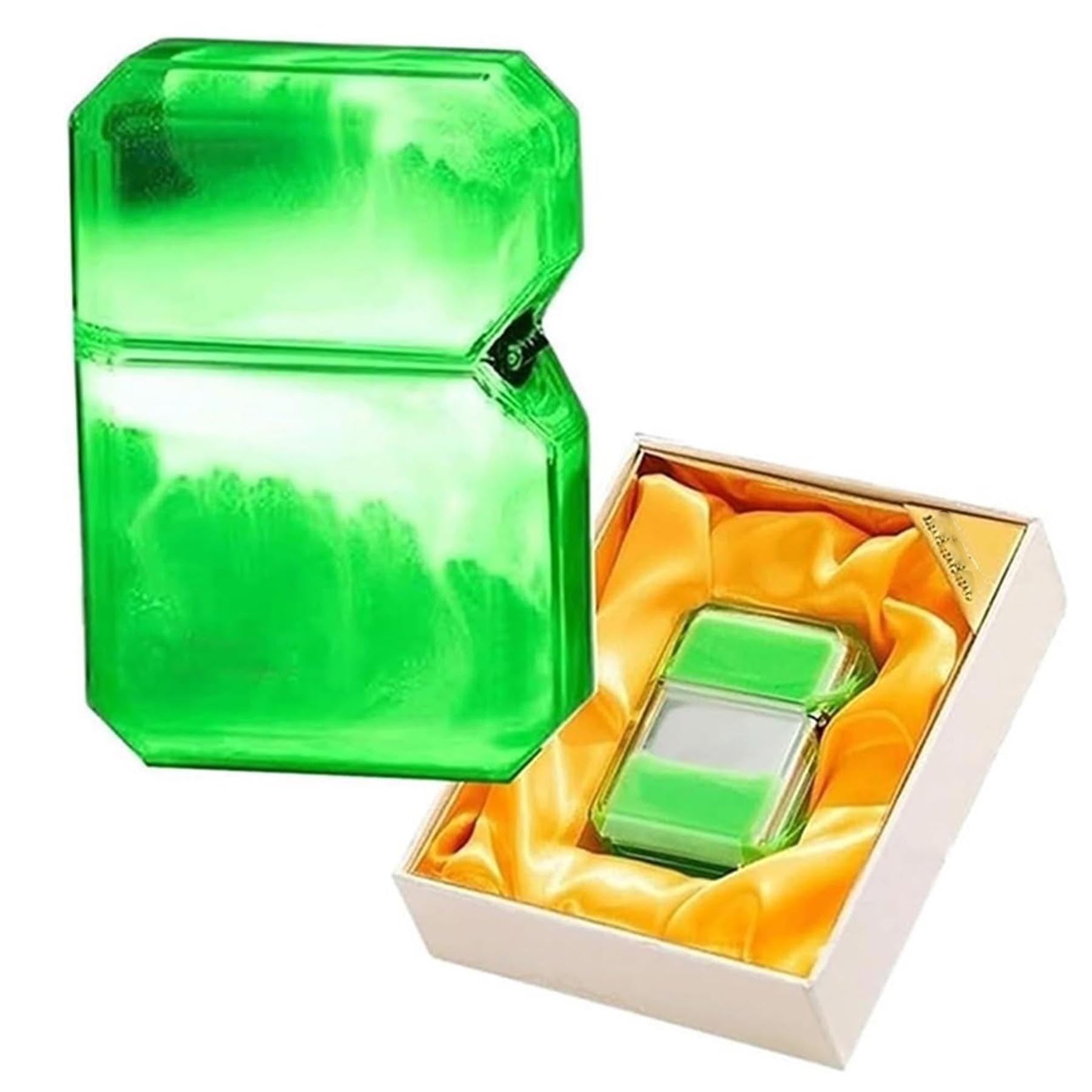 nopqw Torch Lighters Windproof Adjustable Jet Flame Butane lighter, Refillable for Grill BBQ Camping (Butane Not Included)(Green)