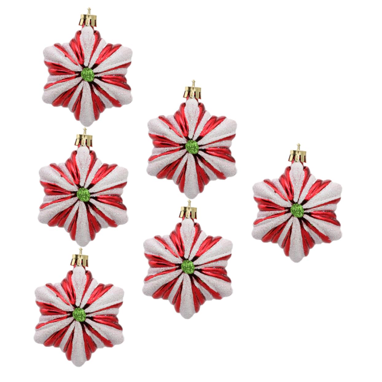 SOLUSTRE 4 Set Ciondolo Stella Esagonale Natale Mini Ornamenti Per Alberi Forme Ornamenti Stellari Neve Artificiale Decorazioni Ufficio Decori Sospesi Ciondolo Natalizio Plastica 6 Pezzi*4