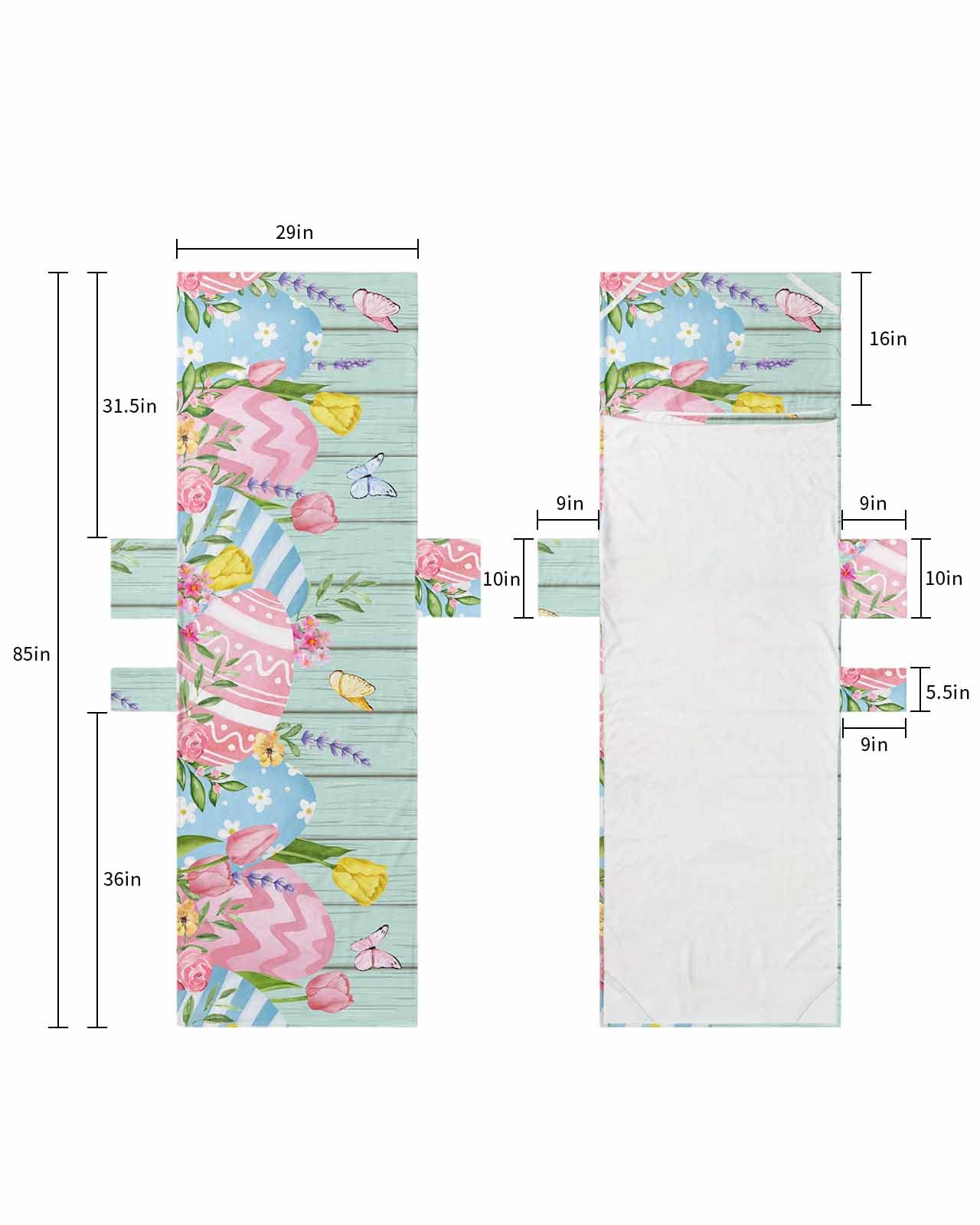 Spring Easter Beach Lounge Chair Towel Cover, Soft Chaise Lounge Towel with Side Pockets Patio Pool Chairs Cover for Beach/Pool Sunbathing 29x85 Teal Vintage Floral Botanical Easter Eggs