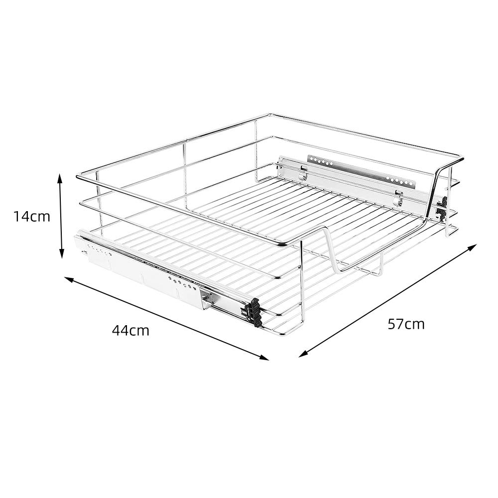 Cajón de Cocina Cajón telescópico 57 * 14 * 44cm,Armario extraíble de Cocina,Organizador Interior almacenaje para Cocina baño Armario Taller,cajón telescópico con Superficie de Almacenamiento