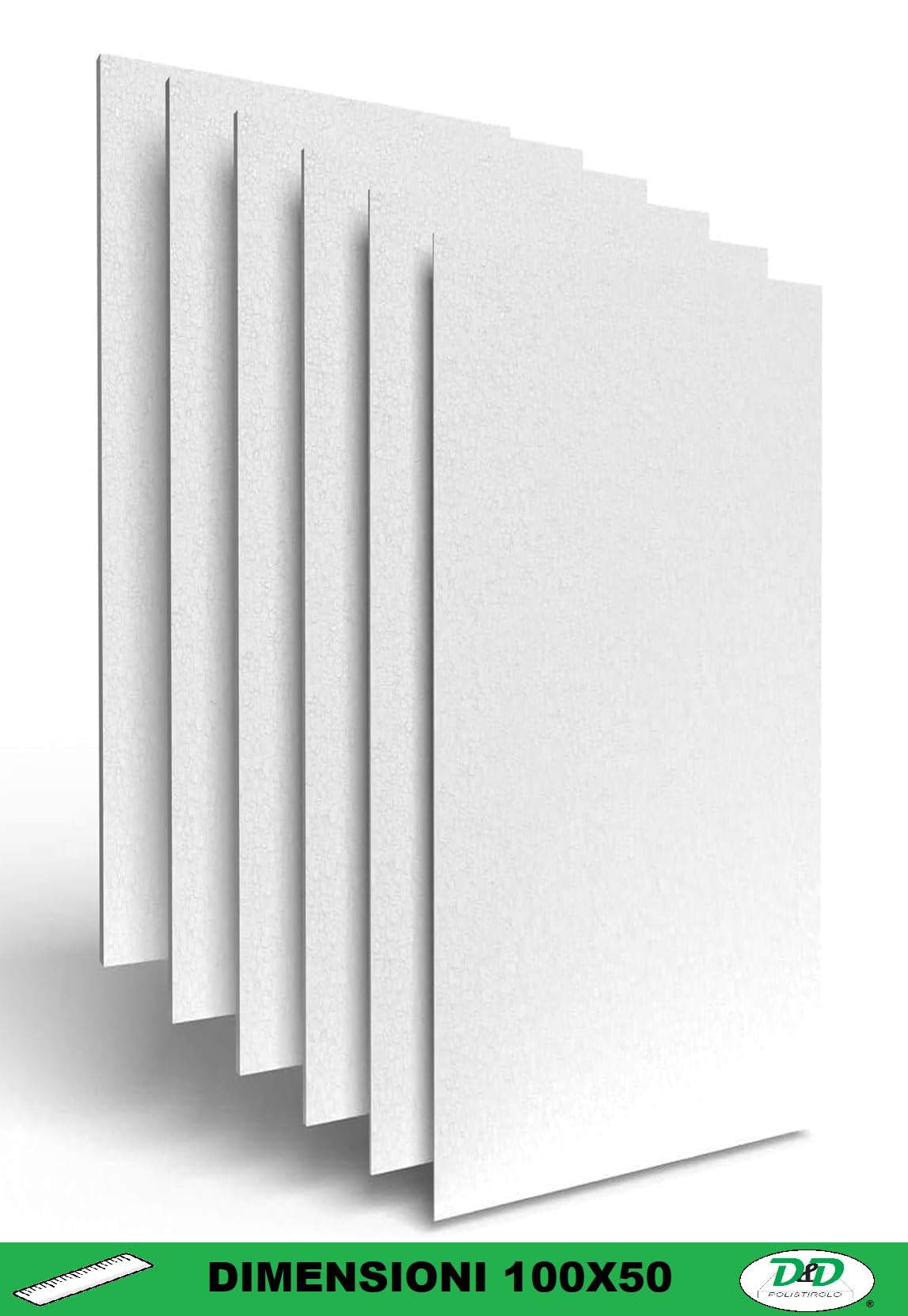 D. & D. Polistirolo® - Láminas de poliestireno multiusos de 100 cm x 50 cm, Densidad: 15 kg/m³ (18 placas de 2 cm)