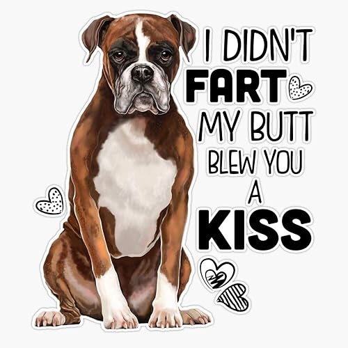 Regalos para perros boxeadores, regalos de raza de cachorro de perro boxer, boxeador, diseño de perro boxeador, calcomanía impermeable de vinilo