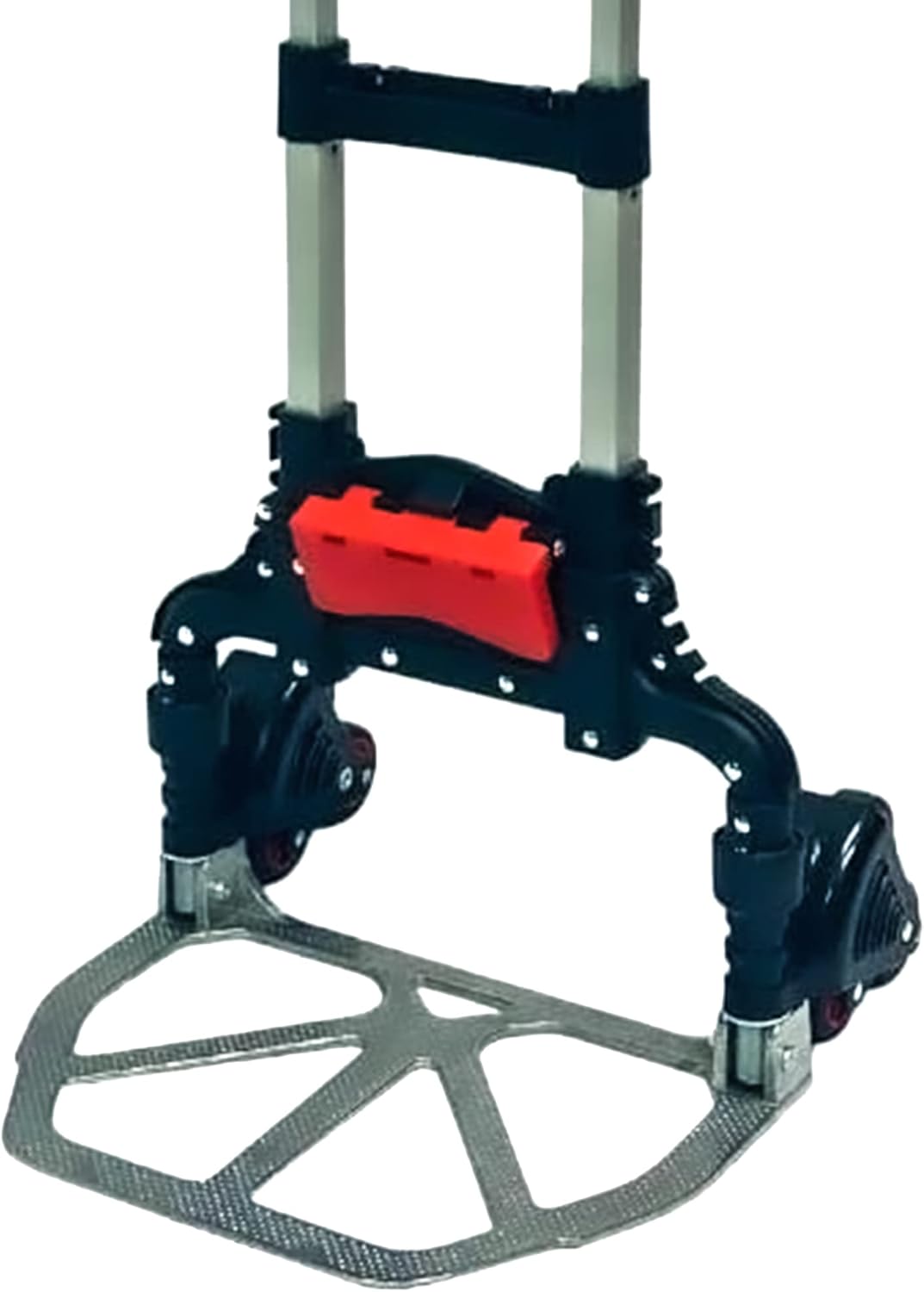 Magna Cart Stair Climbing 6-Wheel Folding Aluminum Hand Truck Dolly Cart with Tote Attachment Ideal for Moving Boxes, Groceries, Heavy Equipment, Red