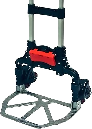 Miniatura 4 de Magna Cart Carrito de mano plegable de aluminio de 6 ruedas con accesorio de mano, ideal para mover cajas, comestibles, equipo pesado, rojo