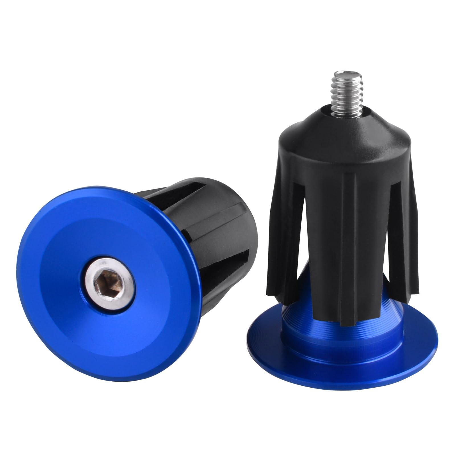 Azarxis Tapones de Extremo de Barra de Bicicleta Tapa de Manillar de Bicicleta de Aluminio para la Mayoría de Bicicletas de Carretera Bicicleta de Montaña BMX MTB Fixie (Azul - 23,3 mm - 2 pcs)