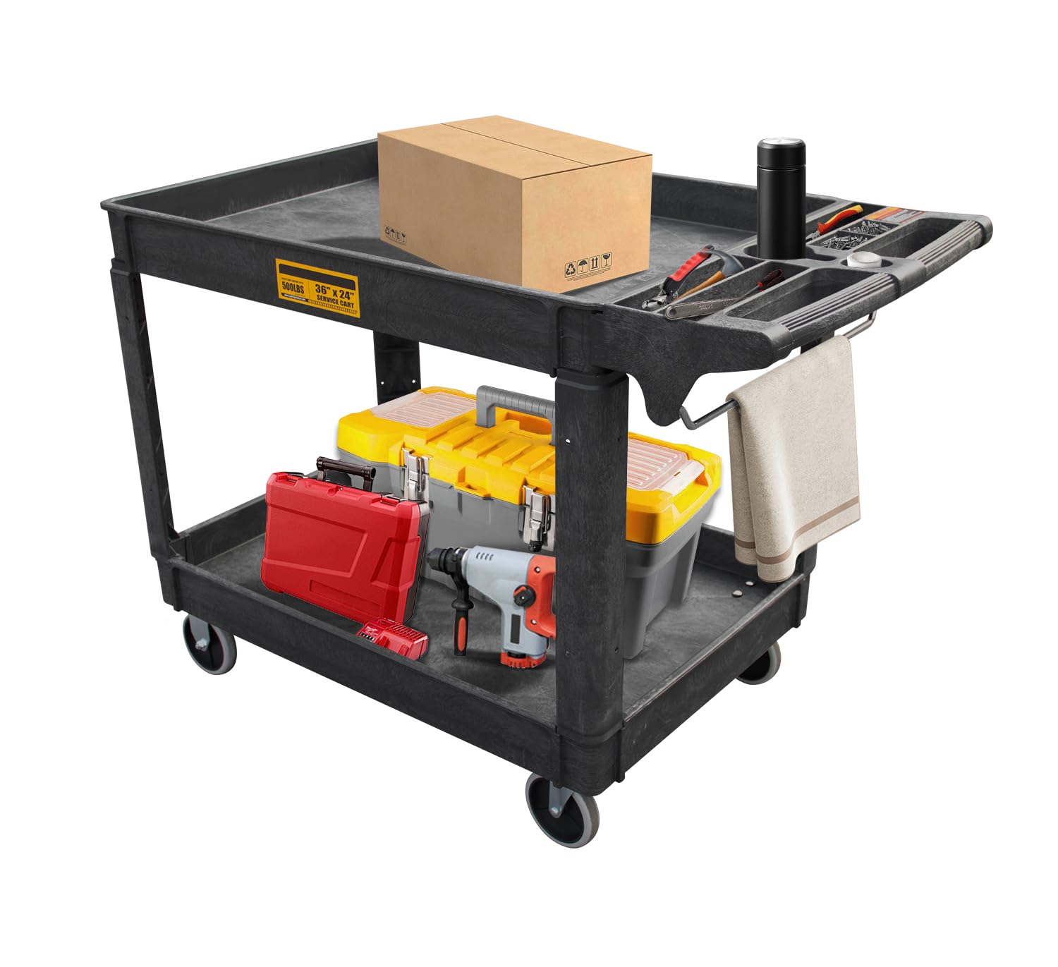HPDMC 500 lbs Capacity Service Utility Cart, 36'' x 24''