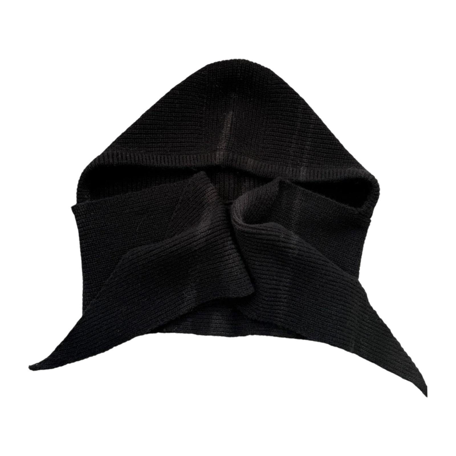 Scarf with Hoodie Neckwarmer Knitted Hooded Scarf for Camping Skating Skiing black-image-23