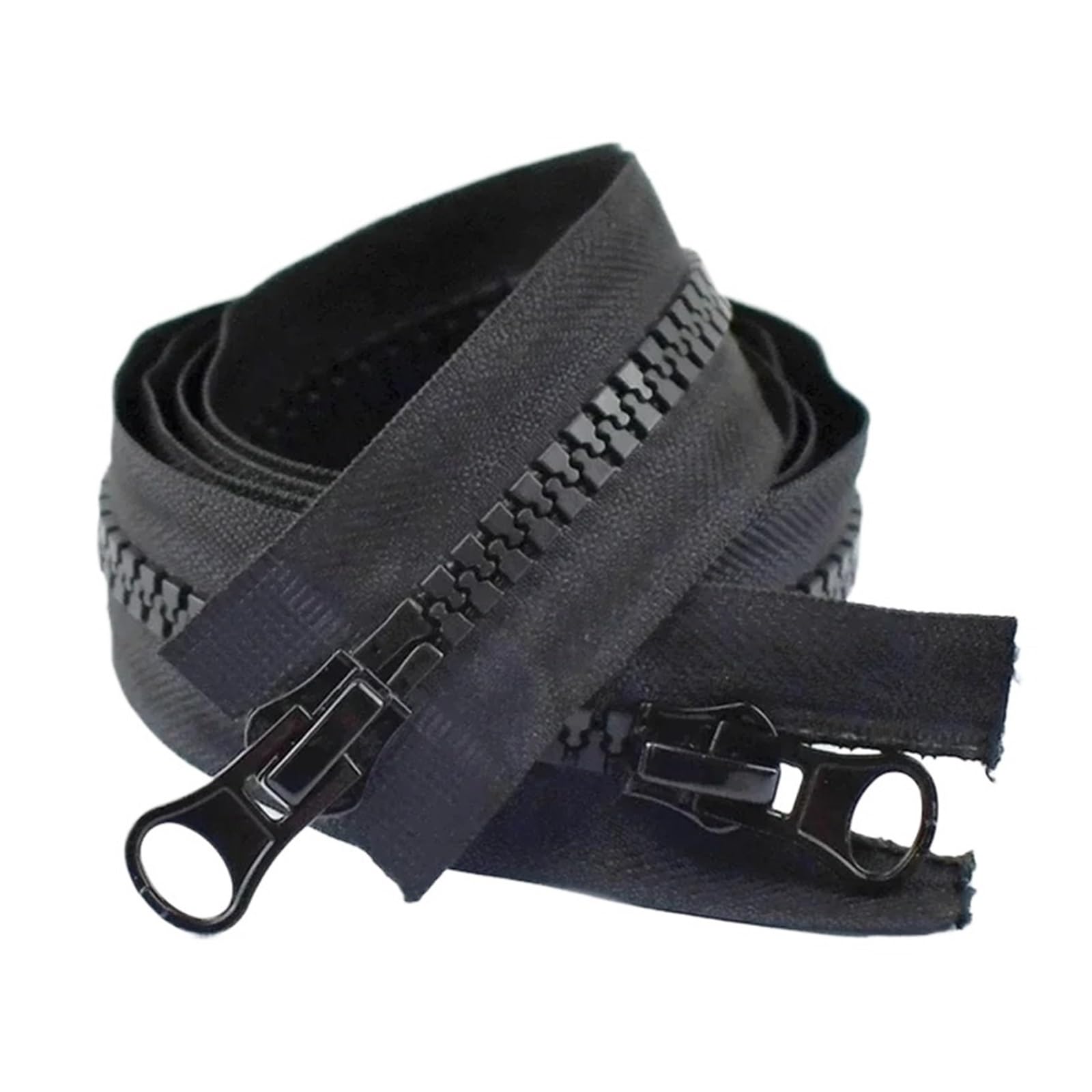 70-200 cm 8# Cremalleras de resina abierta larga para chaquetas, abrigos, bolsas, kit de reparación de cremallera, accesorios de costura a medida (negro, 70 cm)