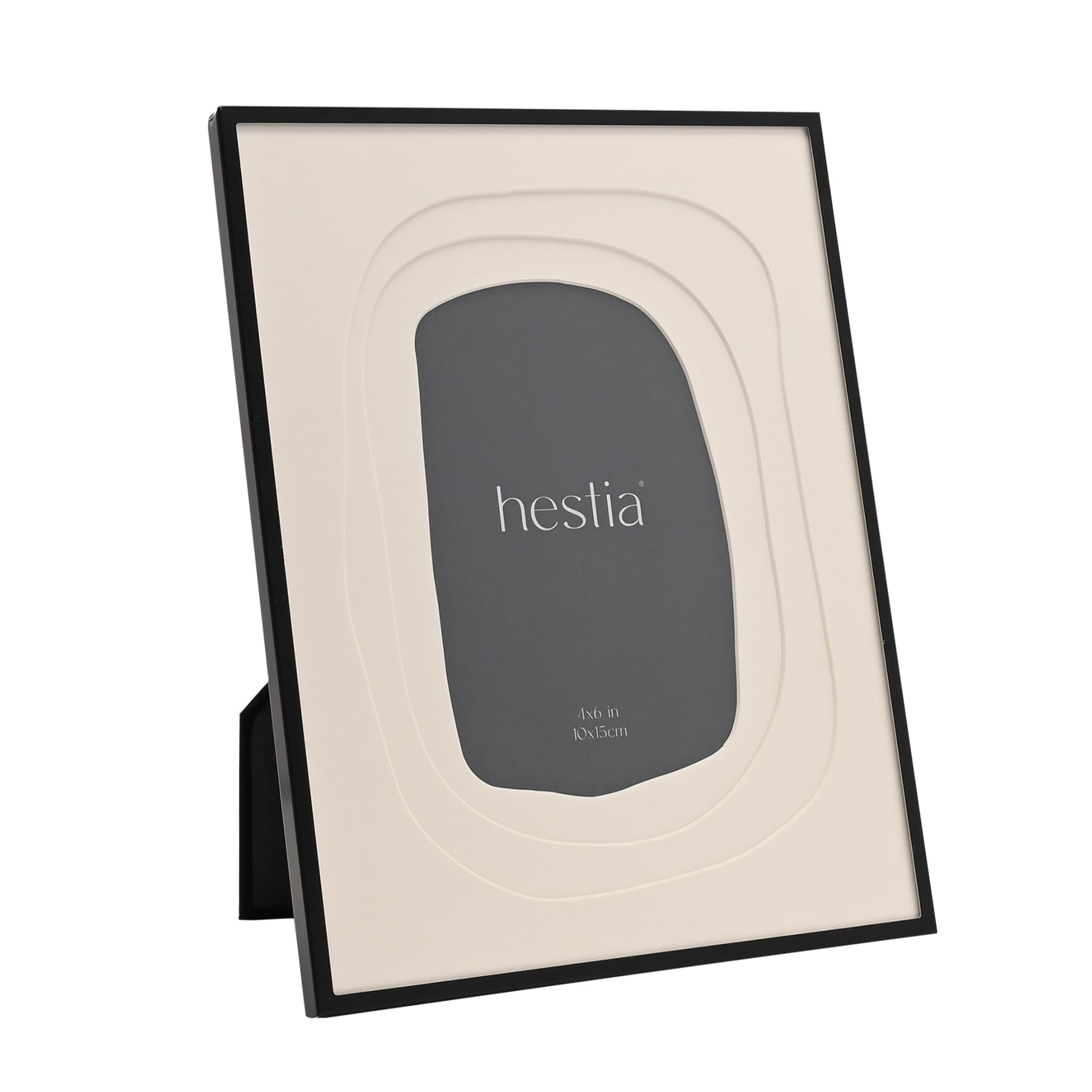 Widdop And Co Black / White Hestia - Aluminium Photo Frame Layered Mount - 4" X 6" - Self Standing Photo Frame With Easel Back - Contemporary Homeware & Gifting - H: 23Cm X W: 18.