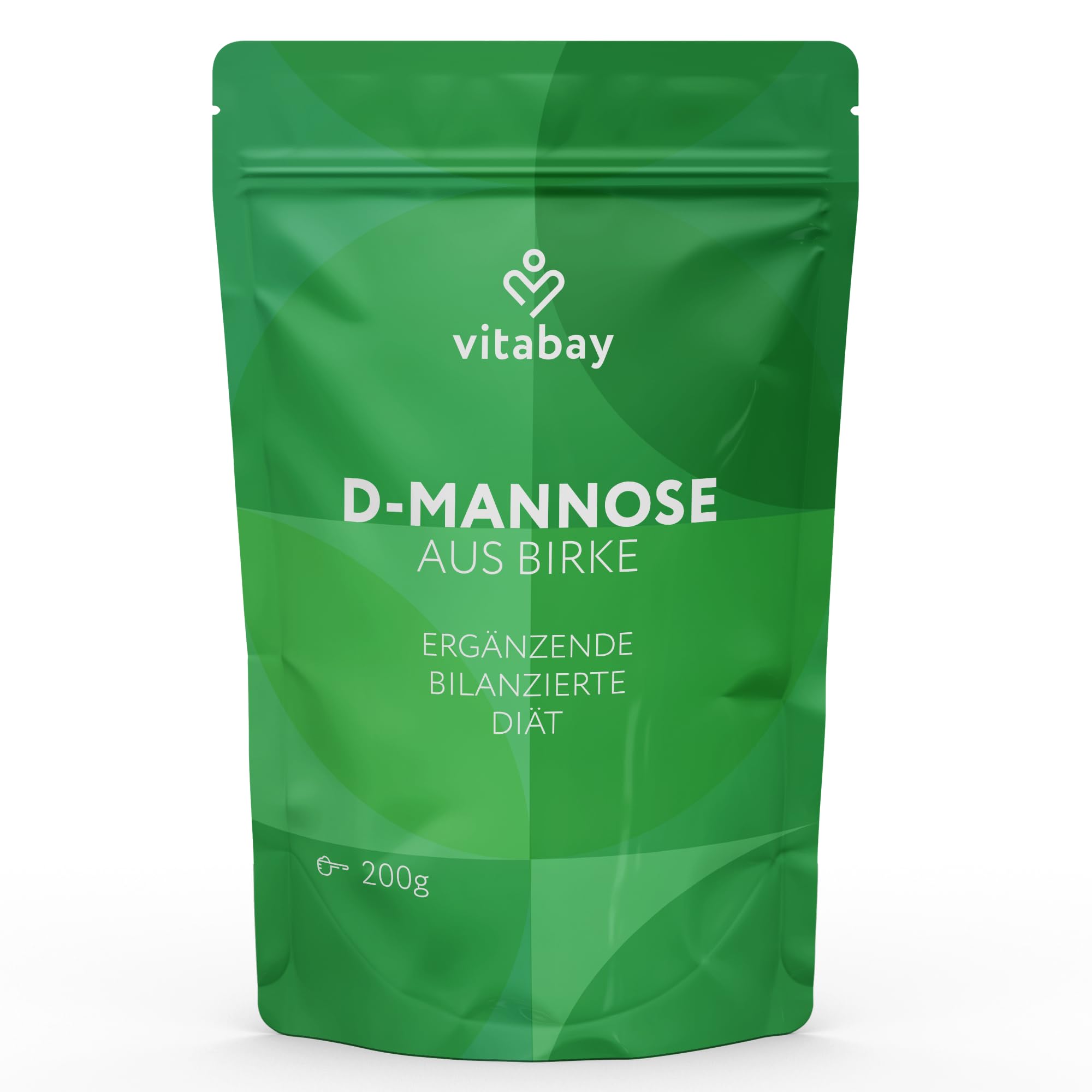 Vitabay D-Mannose Pulver aus Birke – 200 g – 100% reines Pulver ohne Zusatzstoffe – natürlicher Birkenextrakt – vegan & laborgeprüft in Deutschland – Vorrat für ca. 3 Monate