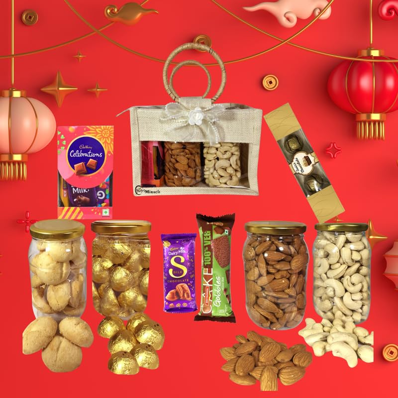 Image of NUTRI MIRACLE Christmas & New Year Festive Box | Dry Fruits Hamper for Celebration Time