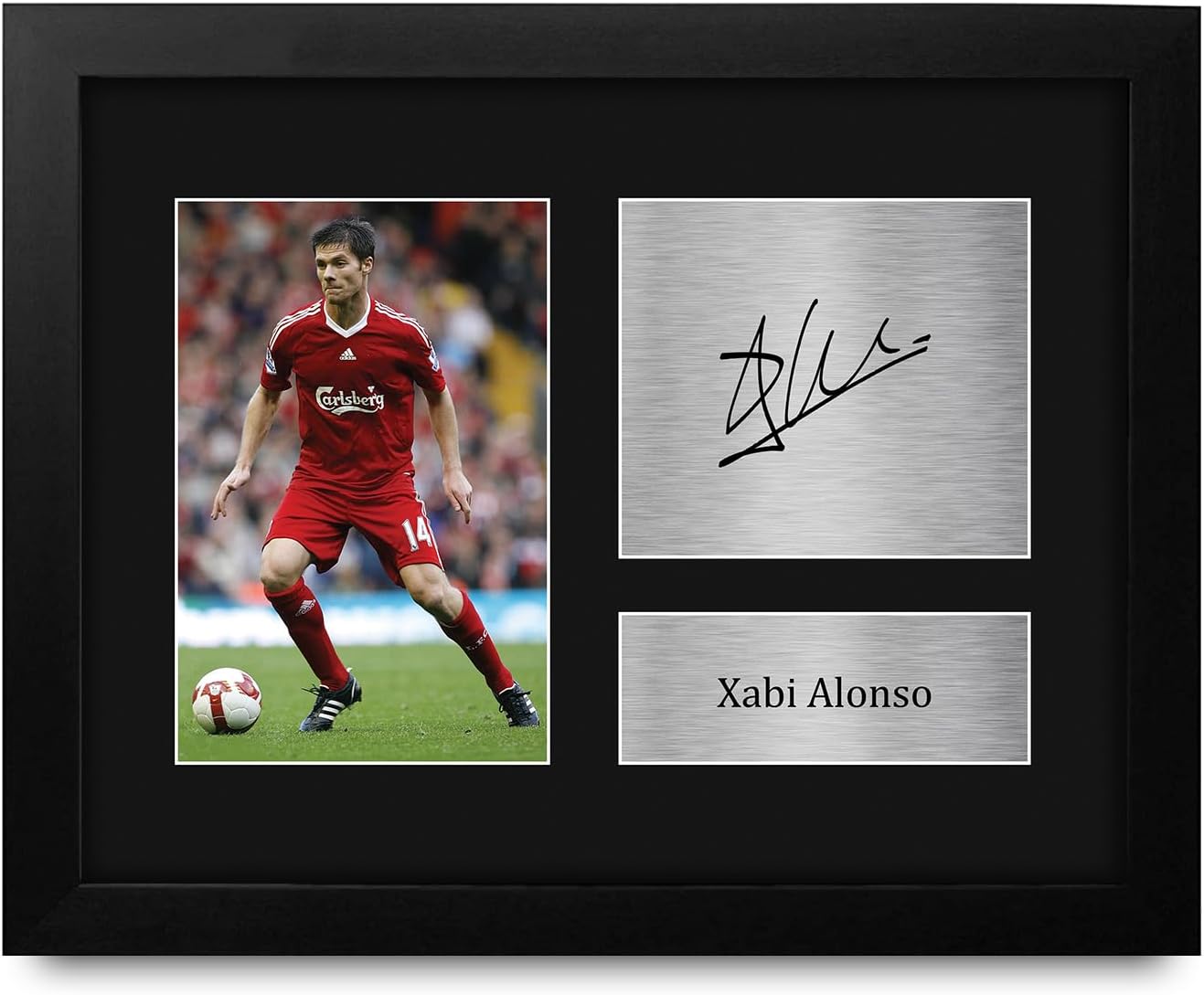 HWC Trading Xabi Alonso Liverpool Gifts Printed Signed Autograph Picture for Soccer Fans and Supporters - US Letter Framed (ID-009073)