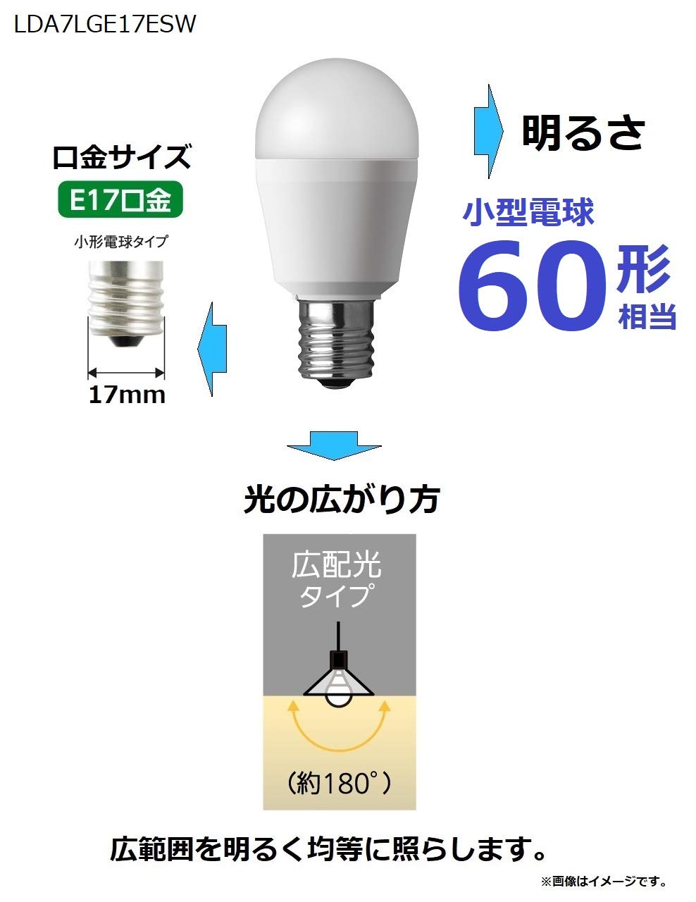 Amazon | パナソニック ミニクリプトン型 LED電球 口金直径17mm 電球