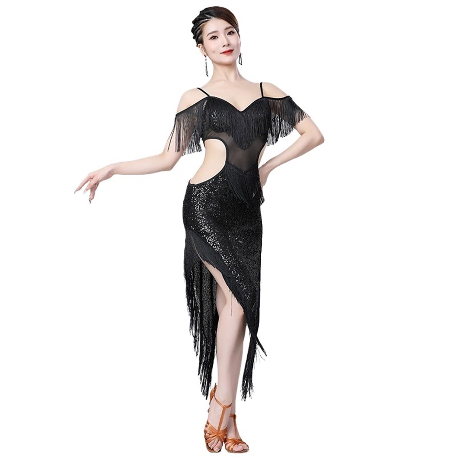Latin Tanzkleid Latein-Tanzkleid for Damen, lateinamerikanische Kostüme, Fransenkleid for Für Tanz